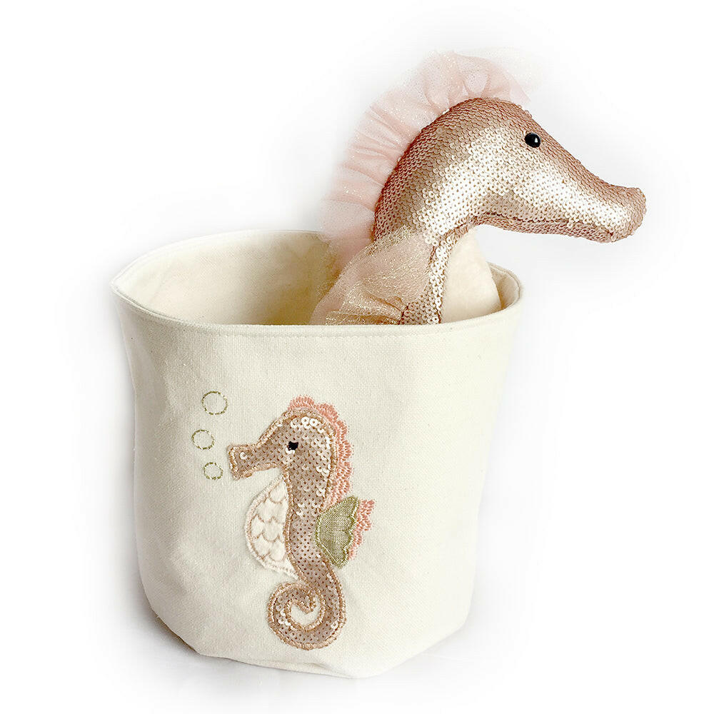 Seahorse Small Canvas Storage Bin Storage Bin MON AMI   