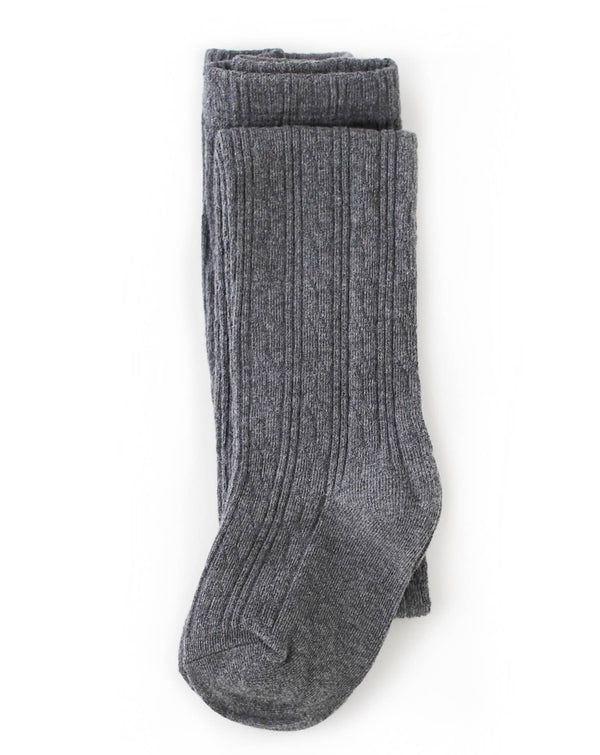 Little Stocking Co - Charcoal Gray Cable Knit Tights