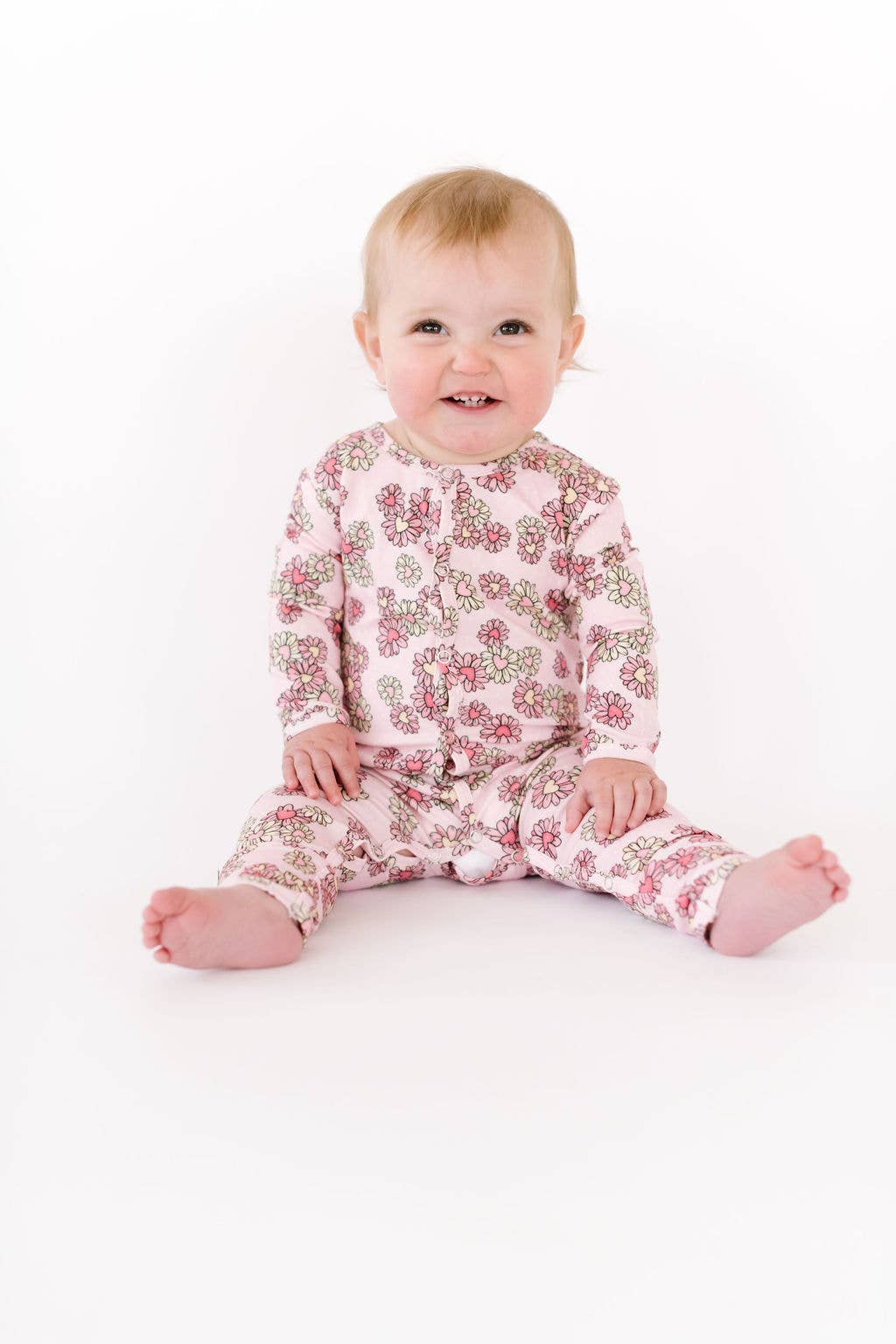 Baby Pajama in Wild Daisy Heart  Ollie Jay   