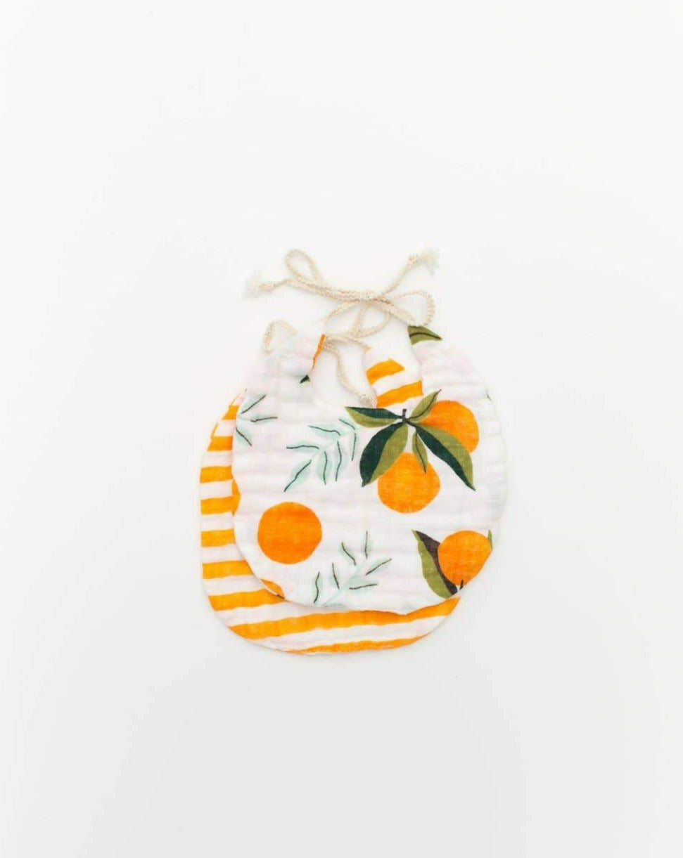 Clementine and Citrus Stripe Bib Pack Baby Essentials Clementine Kids   