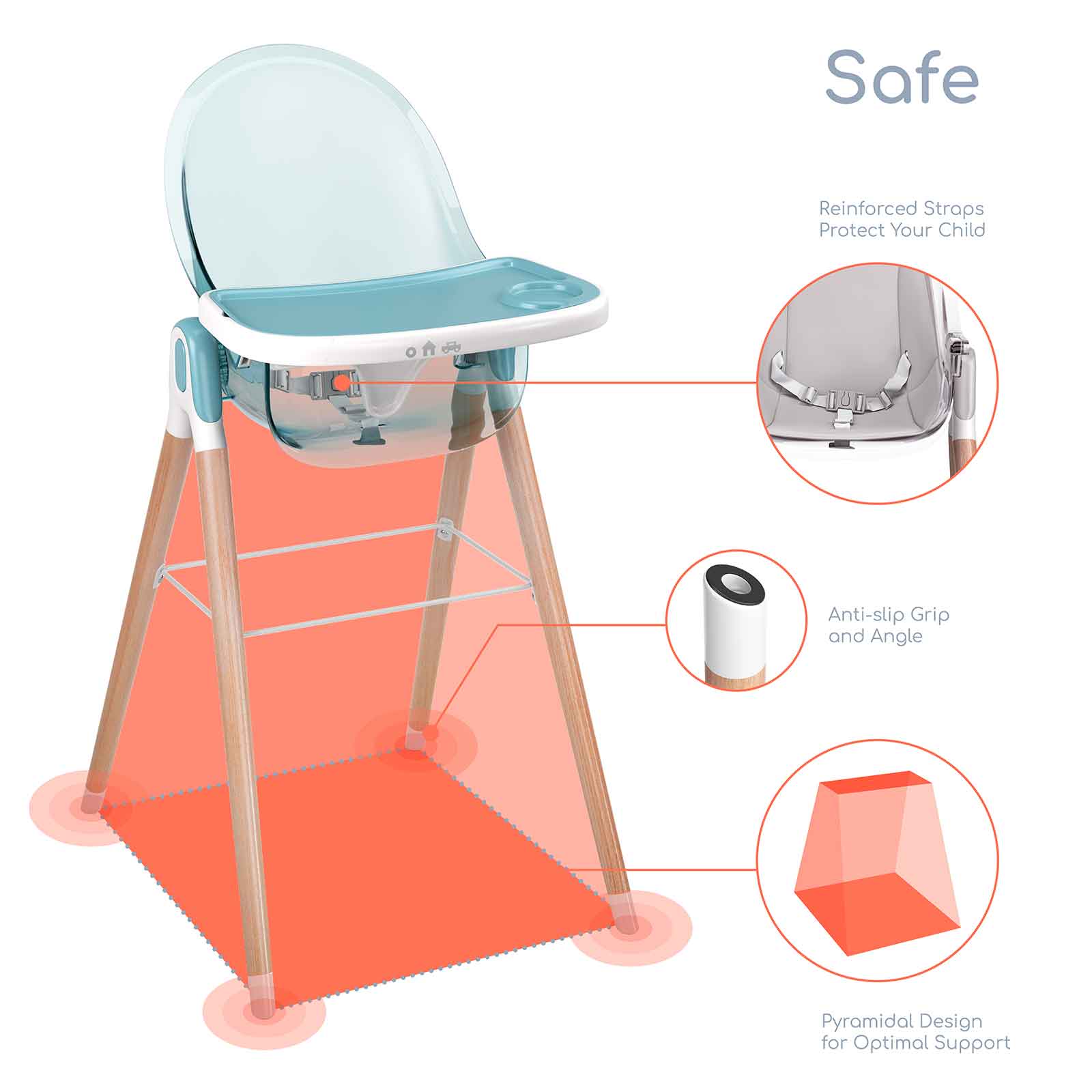 Children of Design 6 in 1 Deluxe High Chair  Children of Design   