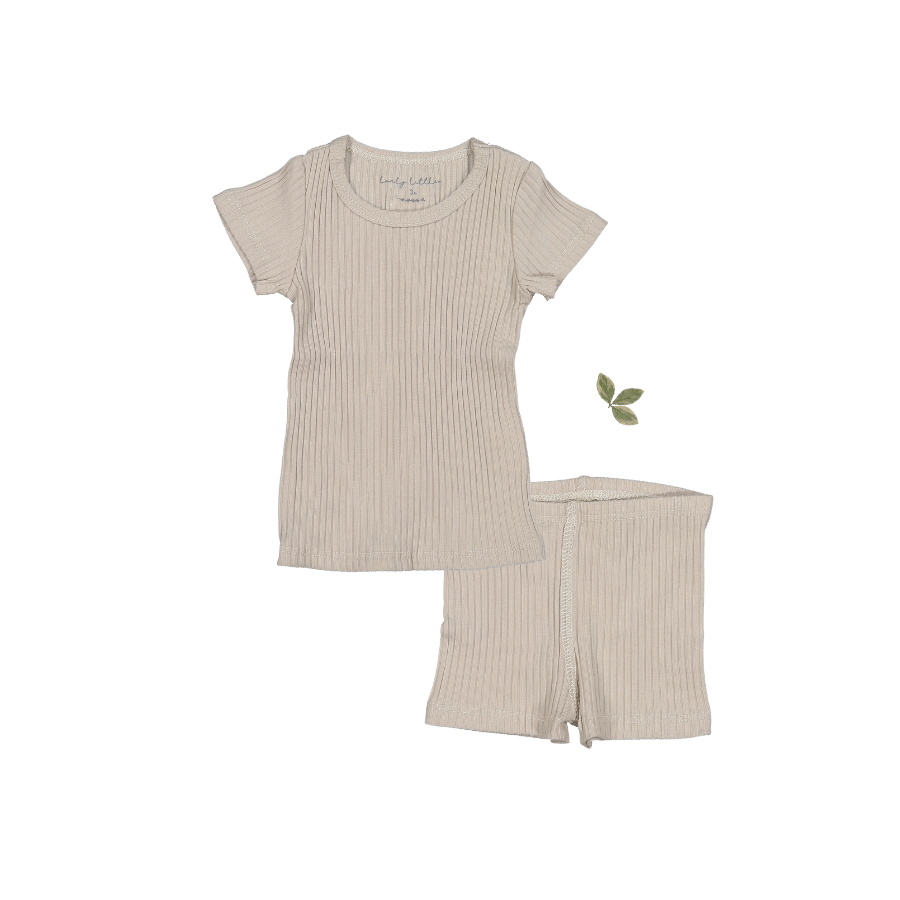 Short Sleeve Tee + Short  Lovely Littles 8y Sand 