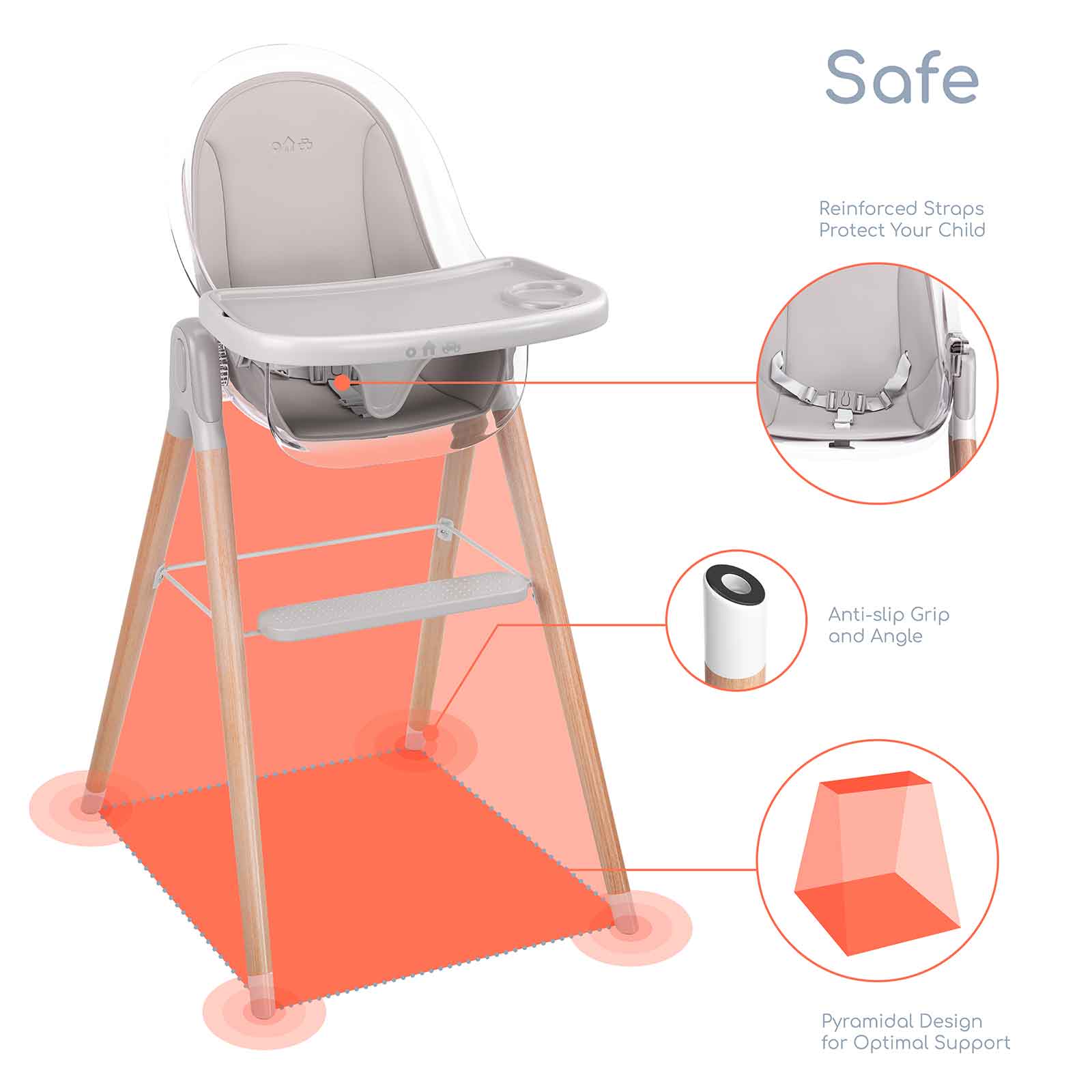 Children of Design 6 in 1 Deluxe High Chair  w/cushion  Children of Design   