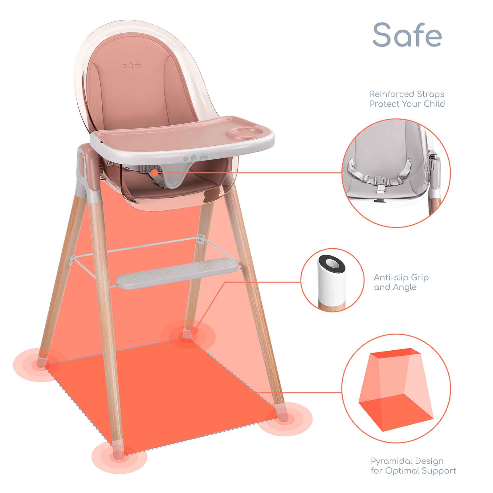 Children of Design 6 in 1 Deluxe High Chair  w/cushion  Children of Design   