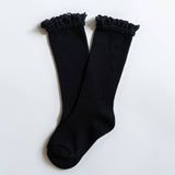 Little Stocking Co Black Lace Top Knee Highs