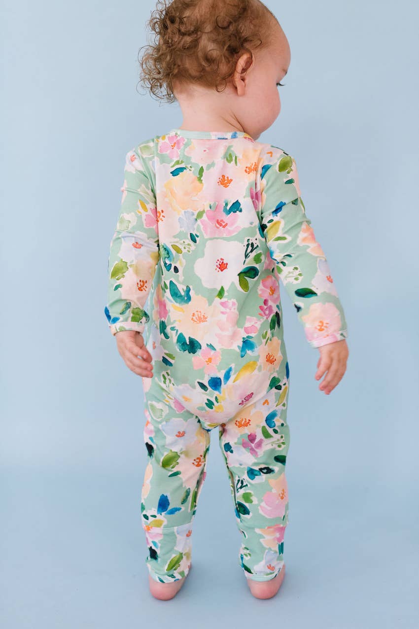 Baby Pajama in Watercolor Floral  Ollie Jay   