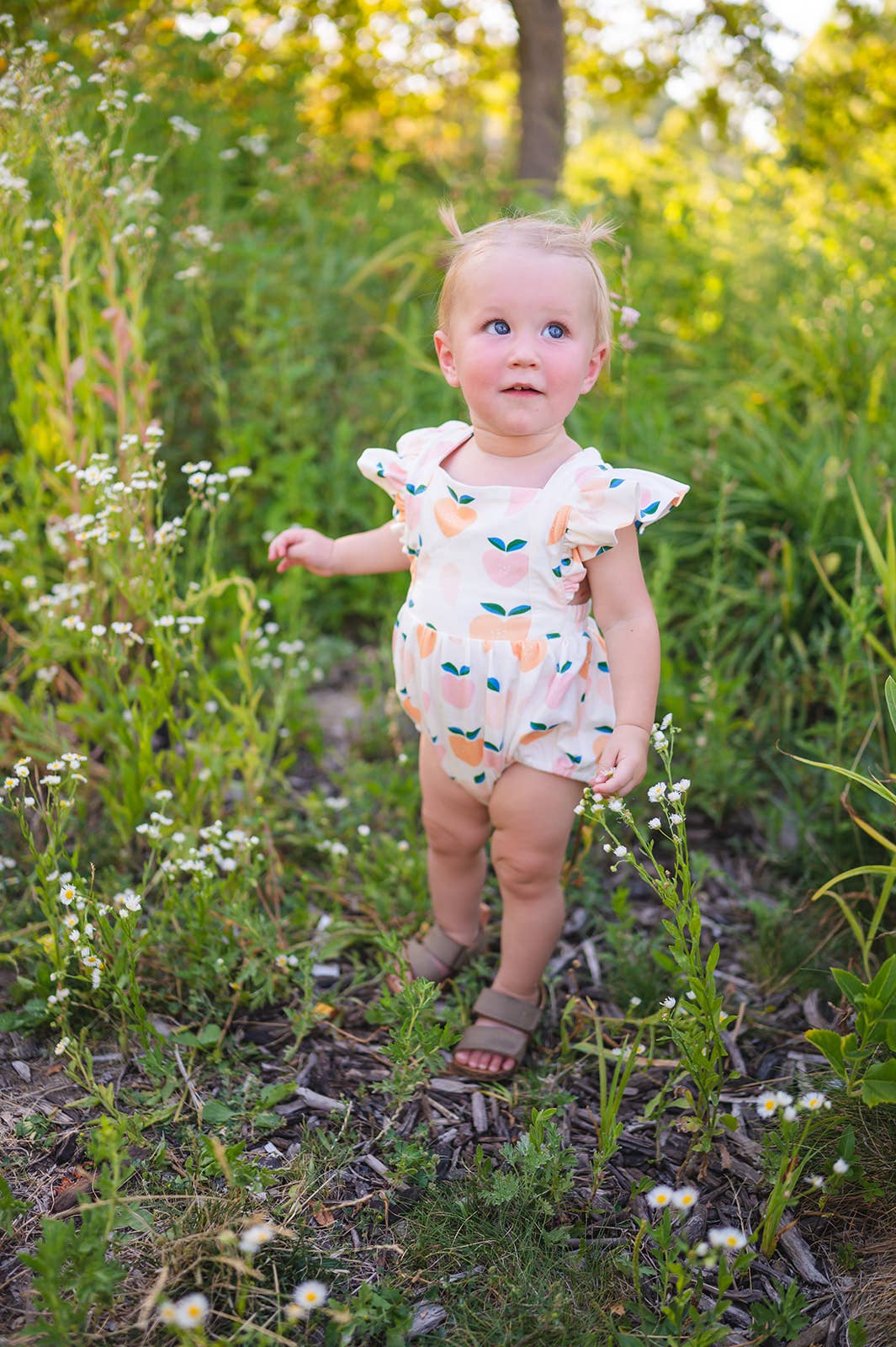 Emmy Romper in Sweet Peach romper Ollie Jay   