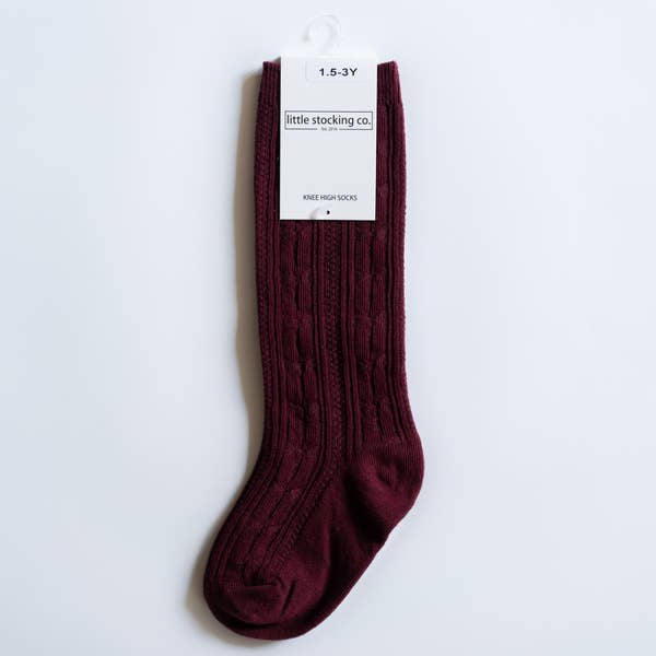 Wine Knee High Socks Socks Little Stocking Co 0/6M Wine 