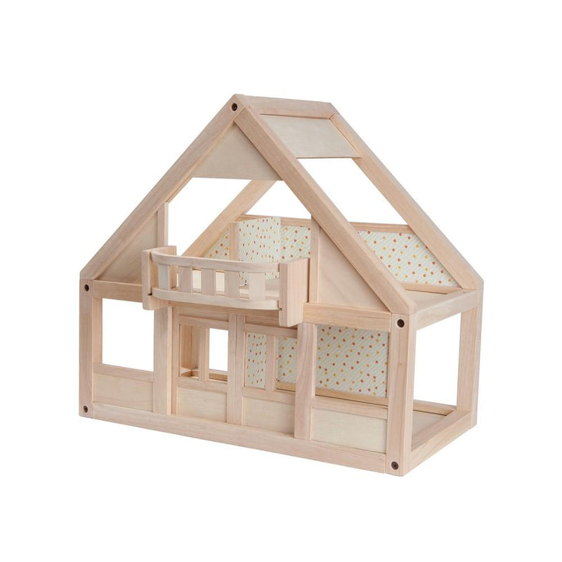  Janod Twist My First Doll House - 30” Dollhouse with Hinged  Front and Wooden Legs - Includes 11 Pieces of Furniture - Compatible with  Most 4.5” Dolls - Pretend Play Set 
