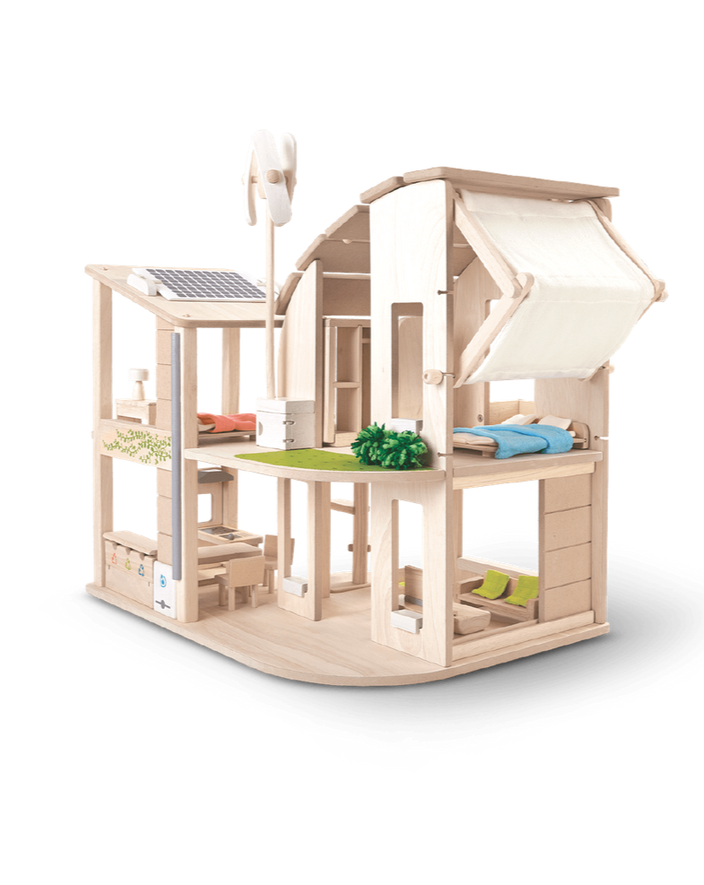 Green Dollhouse With Furniture  PlanToys   