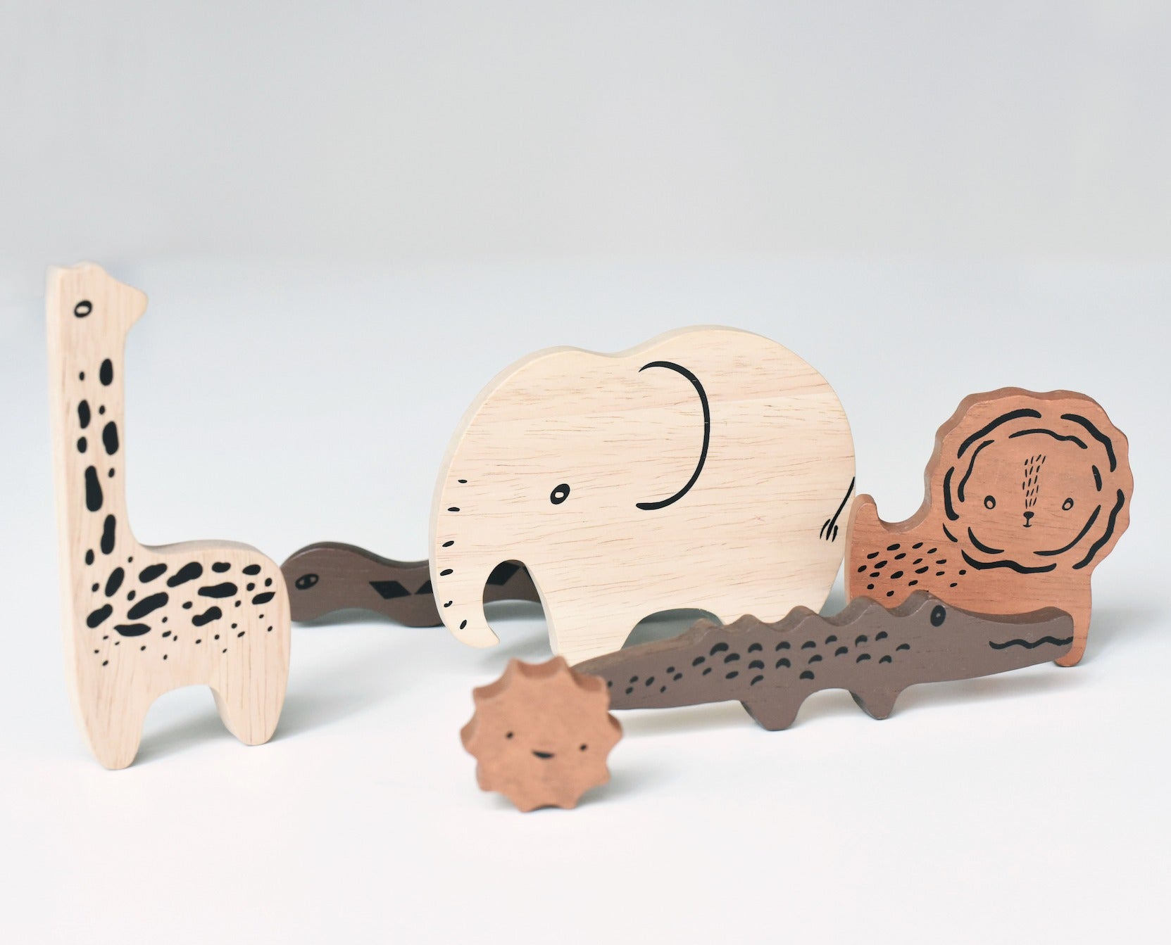 Wooden Tray Puzzle - Safari Animal Kids Toys Wee Gallery   