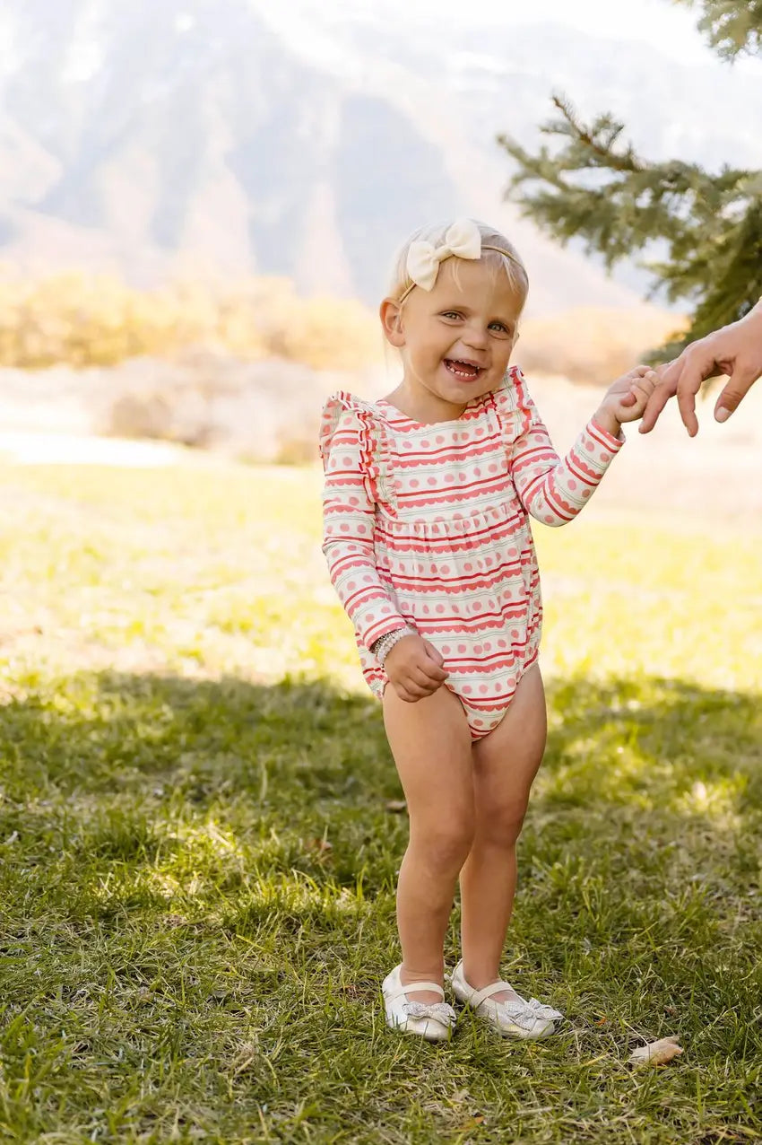 Leah Romper in Ornamental Stripe  Ollie Jay   