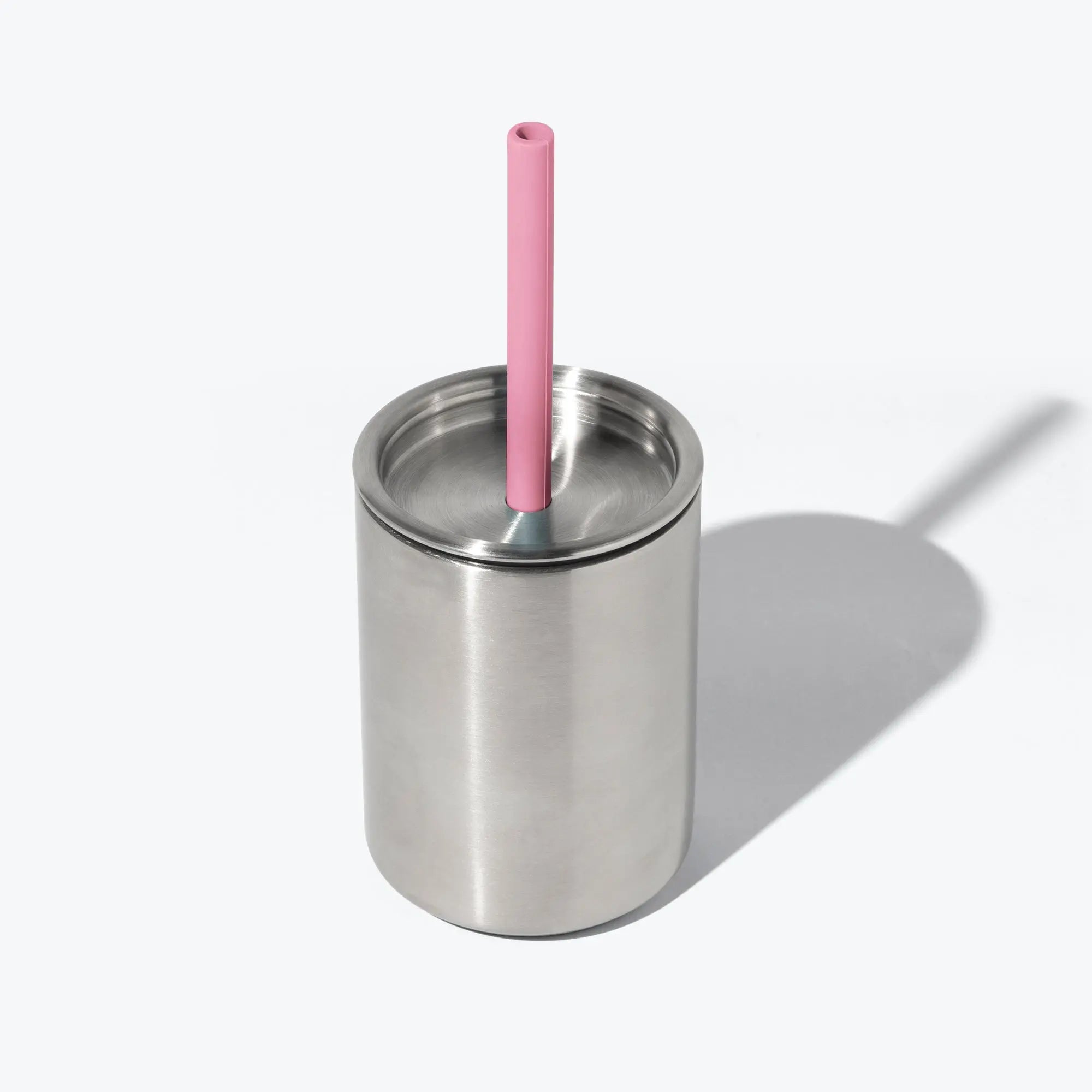 8 oz. Avanchy Stainless Steel Baby Toddler Spill Proof Cup with Straw Sippy Cups Avanchy Sustainable Baby Dishware 8 oz. Cup Pink 