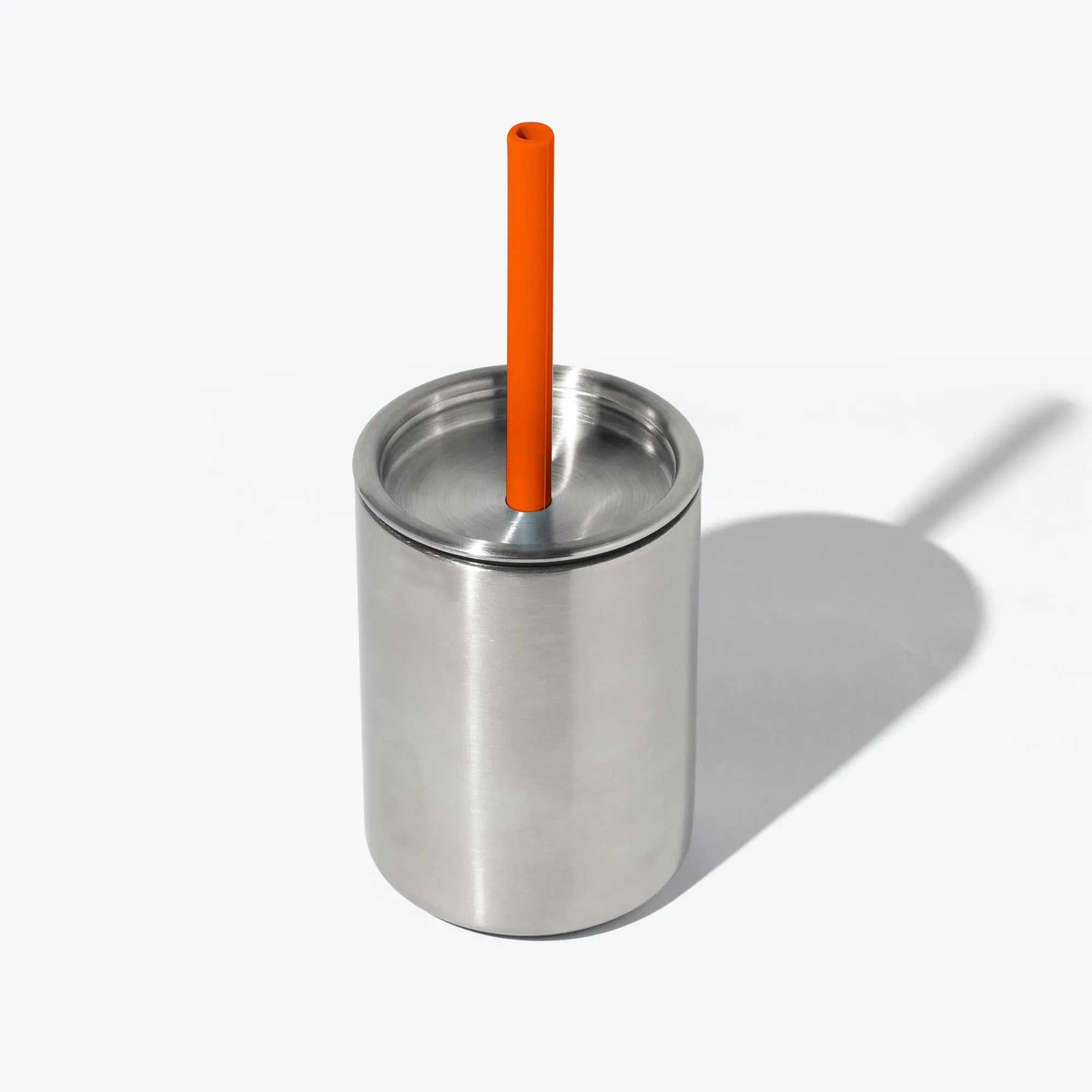 8 oz. Avanchy Stainless Steel Baby Toddler Spill Proof Cup with Straw Sippy Cups Avanchy Sustainable Baby Dishware 8 oz. Cup Orange 