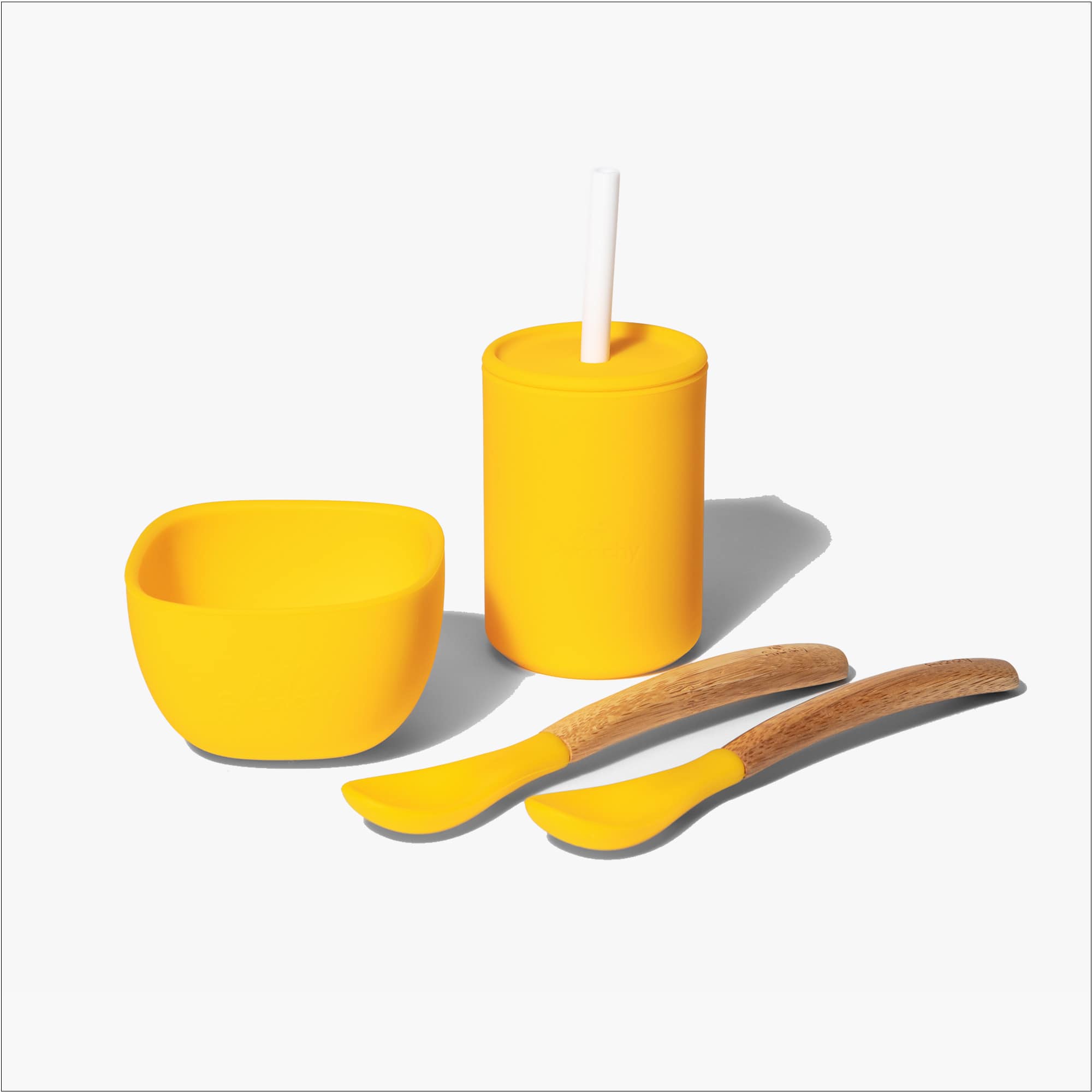 8 oz. Avanchy La Petite Essential Set Baby Feeding Avanchy Sustainable Baby Dishware 8 oz. Essentials Set Yellow 