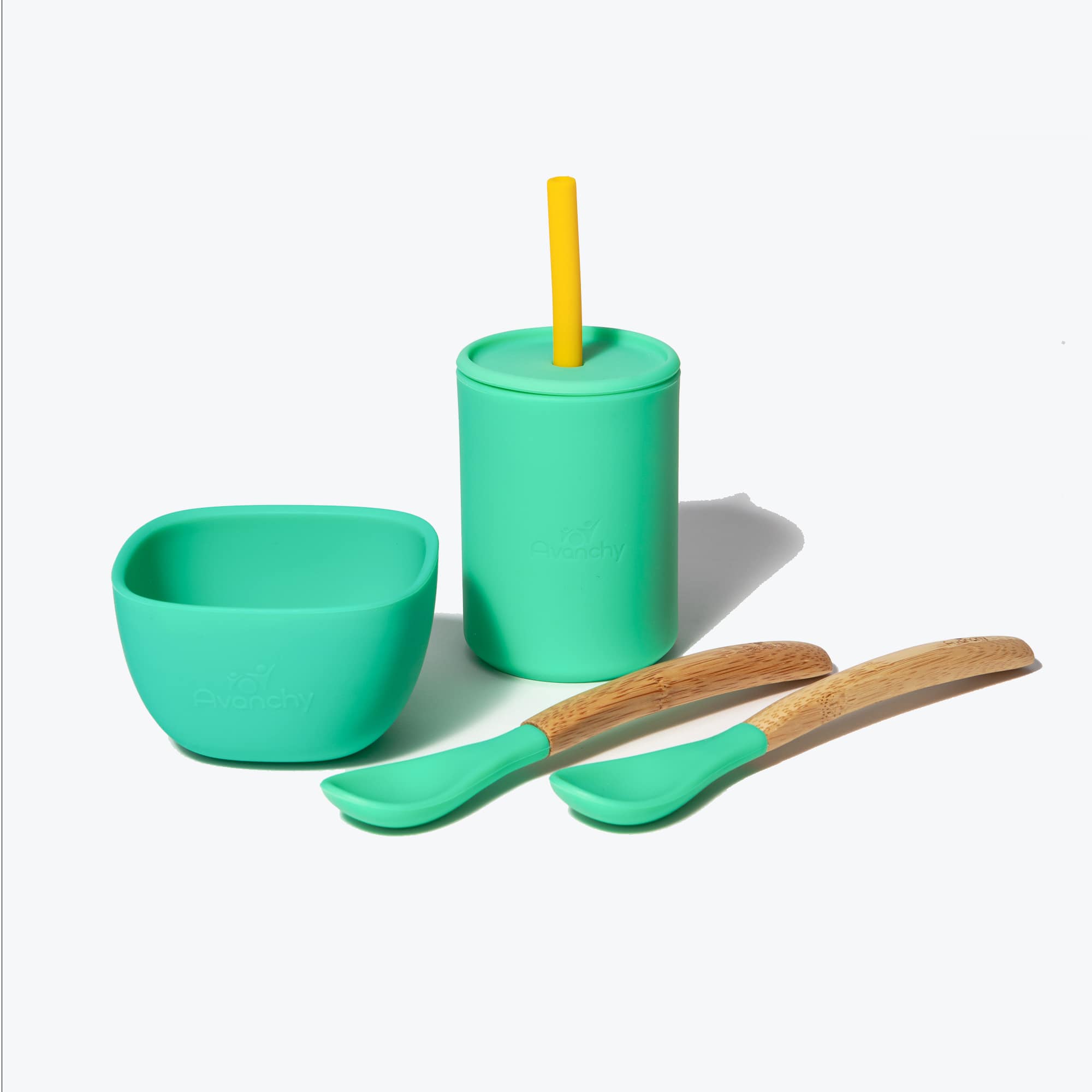 8 oz. Avanchy La Petite Medium Silicone Sippy Cup Sippy Cups Avanchy Sustainable Baby Dishware 8 oz. Essentials Set Green 