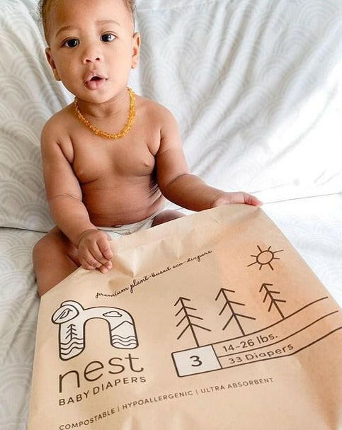 Sustainable Plant Based  Baby Diapers -Size 3 Baby Essentials Nest Diapers   