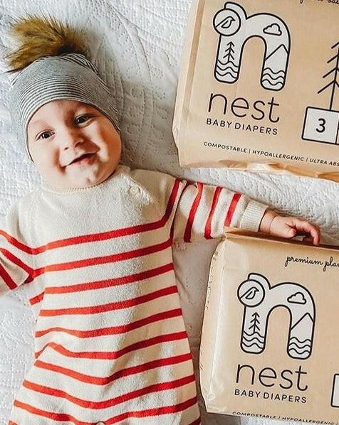 Sustainable Plant Based  Baby Diapers -Size 3 Baby Essentials Nest Diapers   
