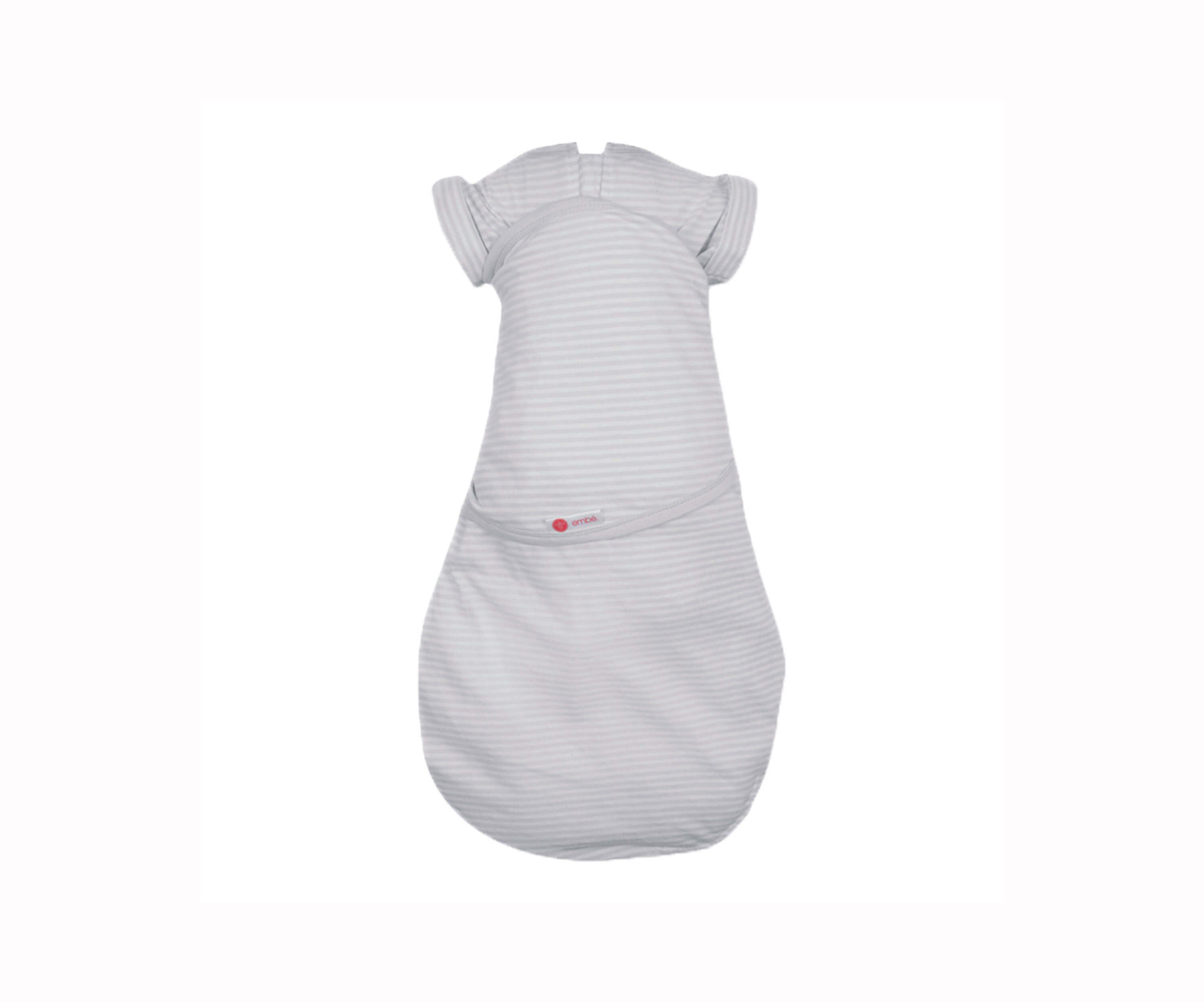 Transitional Swaddle Wrap (3-6mo) 100% Cotton Jersey embé® Grey Stripes Med-Large (12-18lbs) E-Commerce