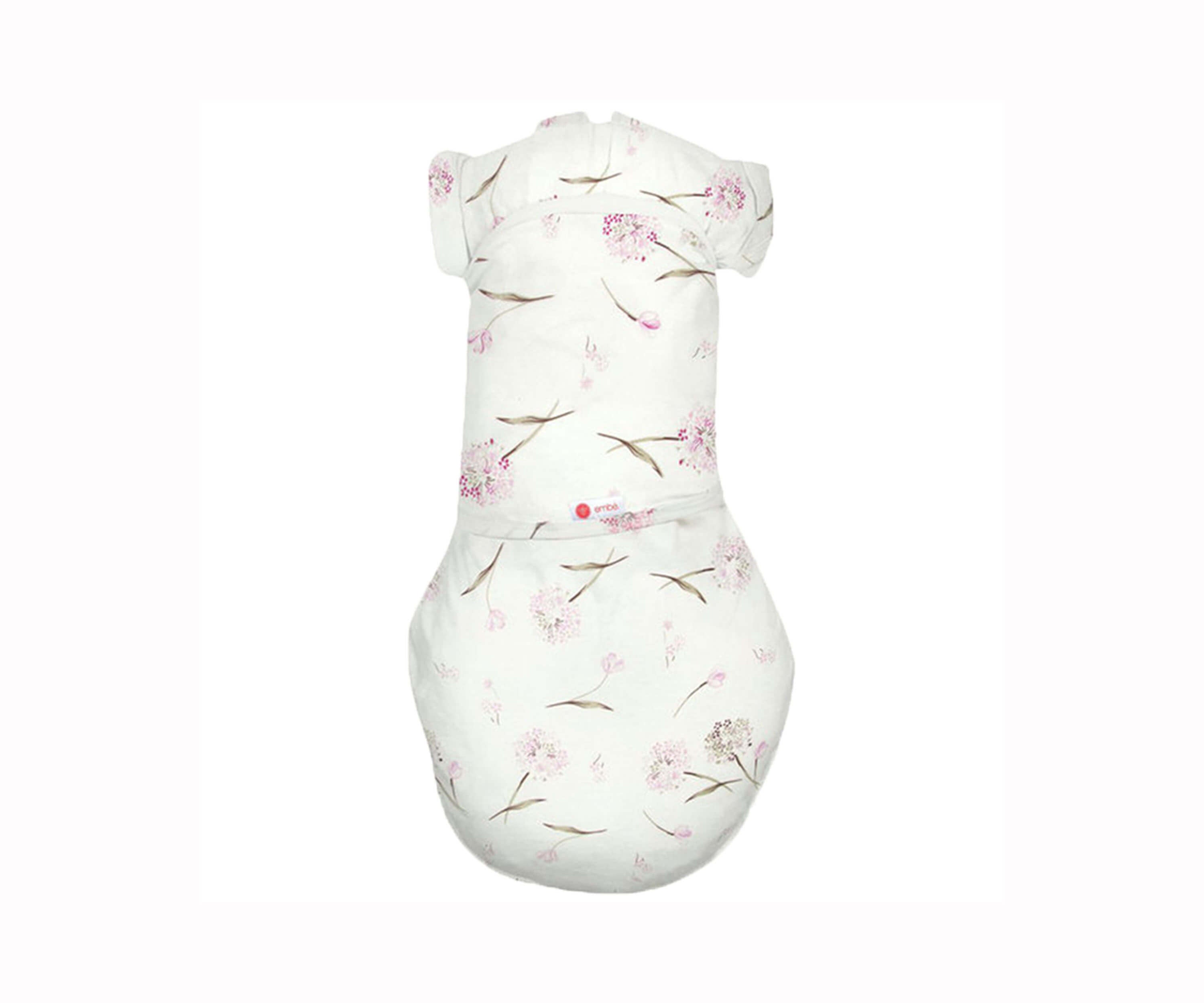 Transitional Swaddle Wrap (3-6mo) 100% Cotton Jersey embé® Clustered Flowers Med-Large (12-18lbs) E-Commerce