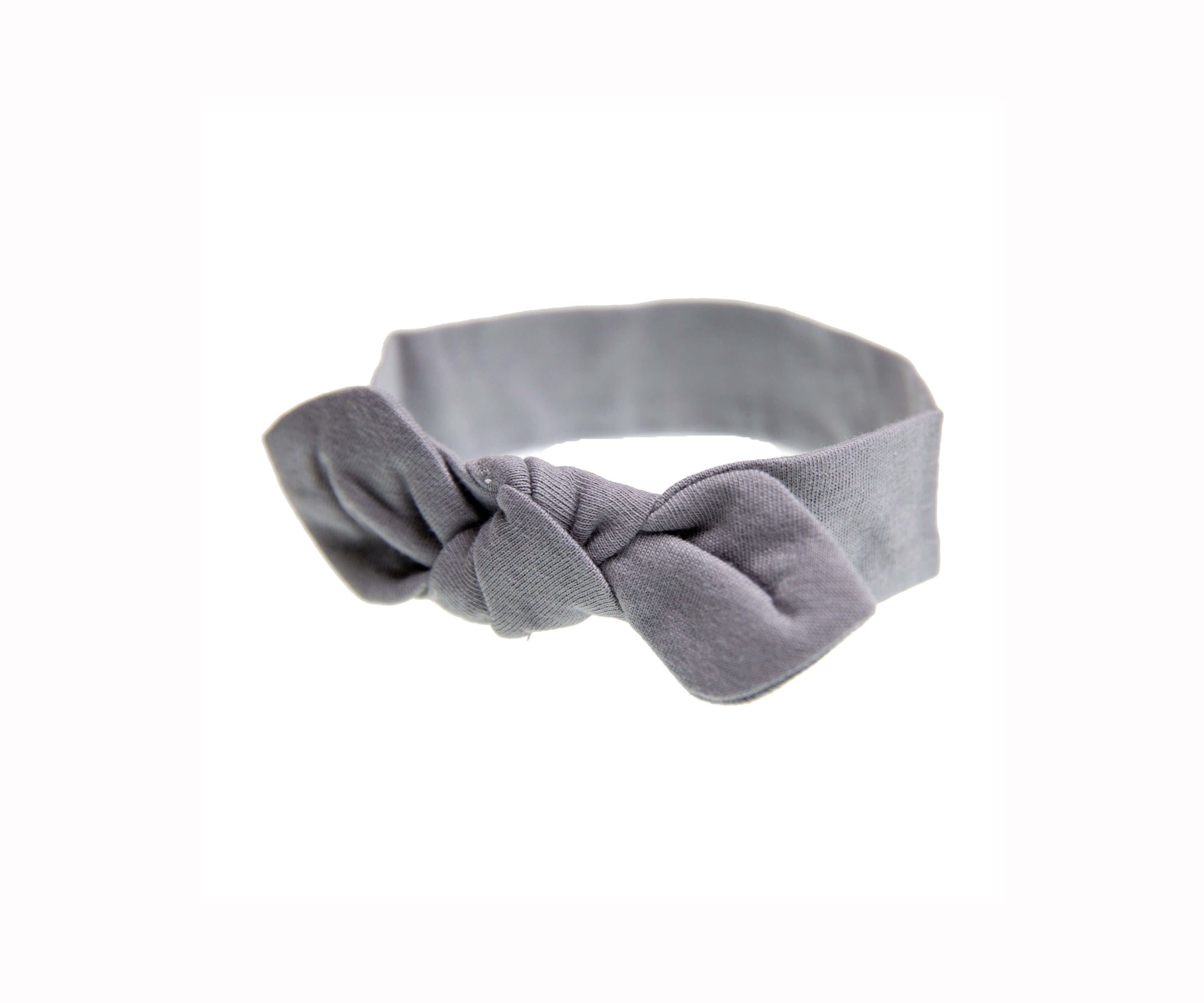 Bow Headband 100% Cotton Jersey embé® Slate Newborn (6-14lbs) 