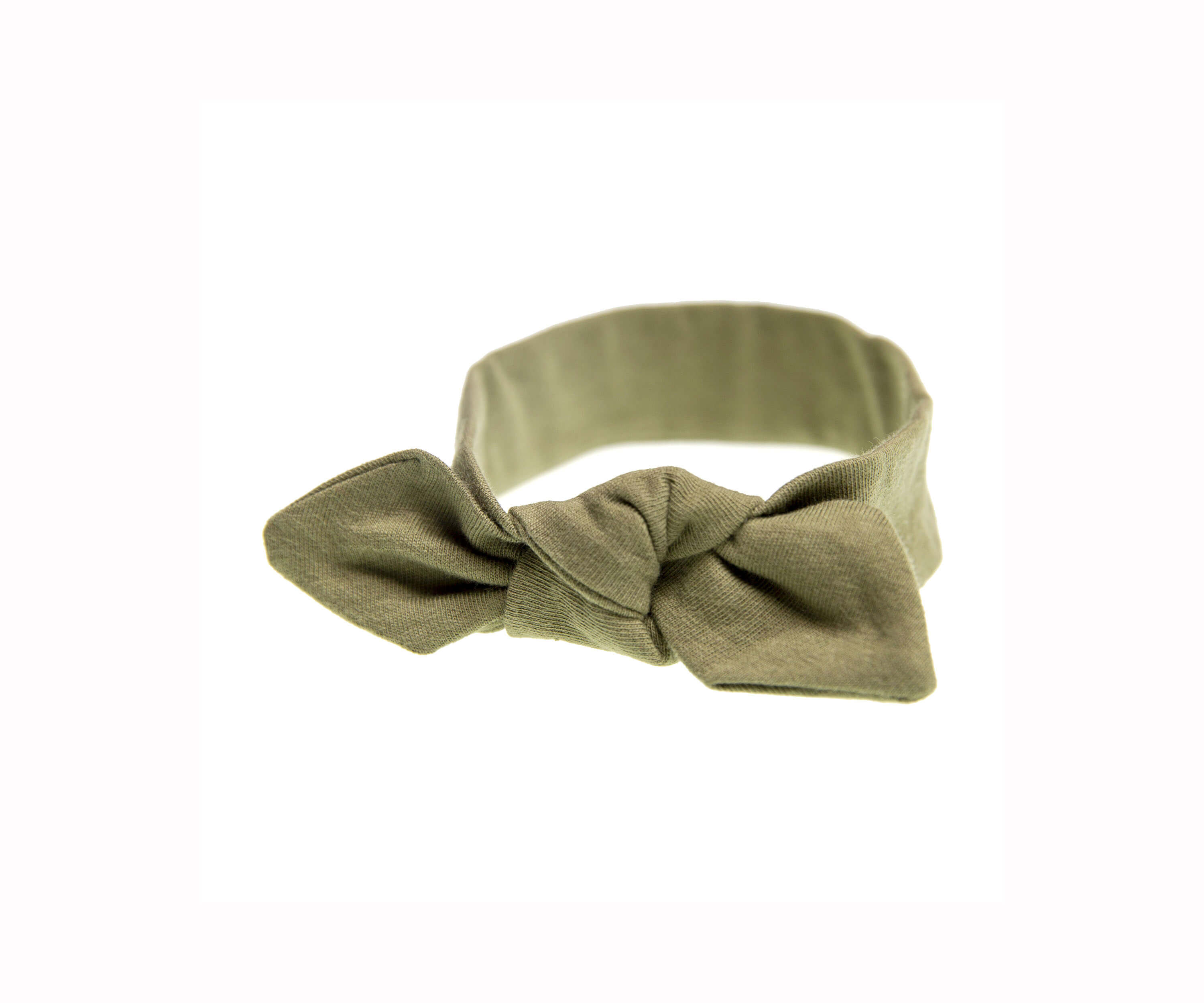 Bow Headband 100% Cotton Jersey embé® Moss Newborn (6-14lbs) 