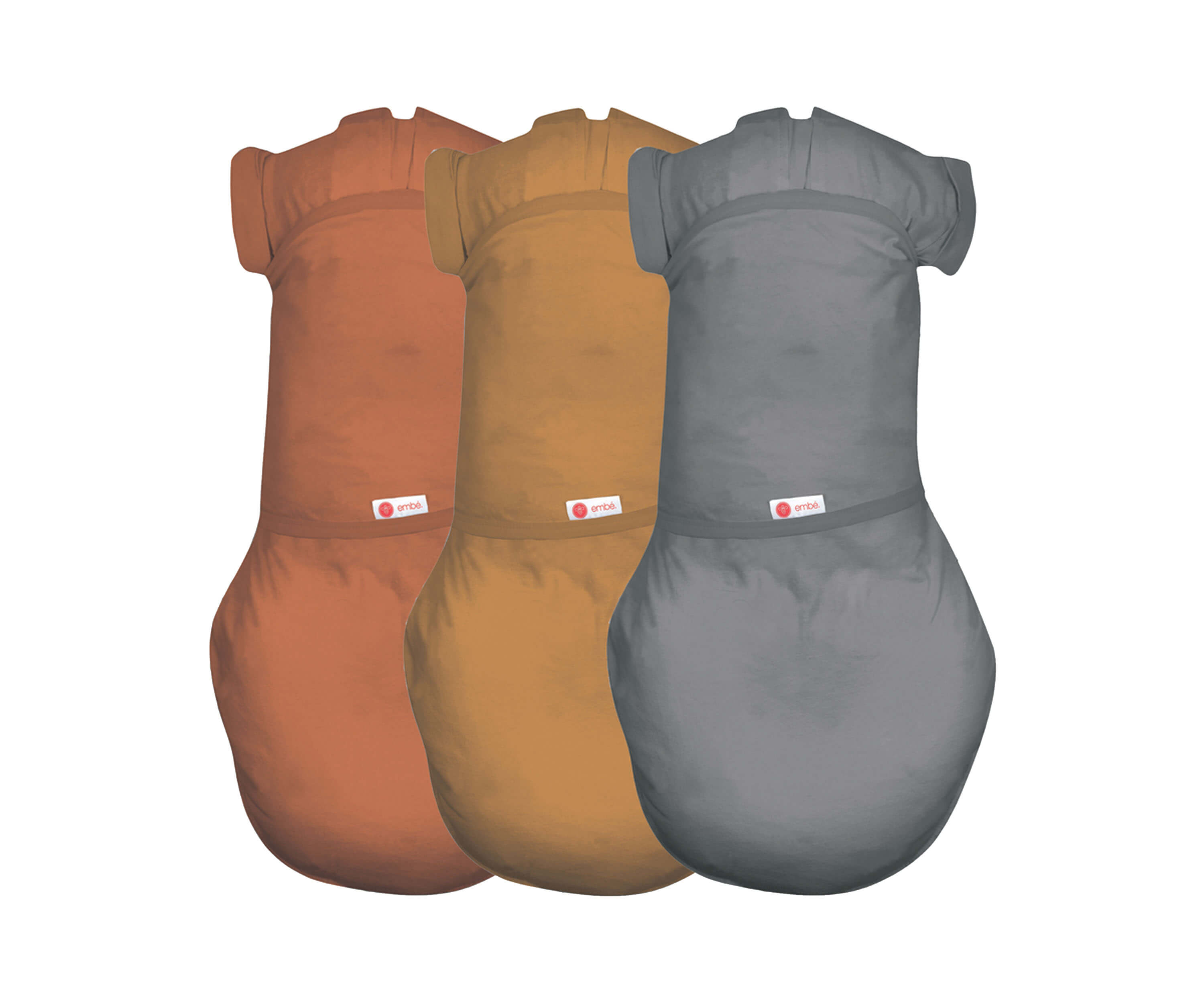 Short Sleeve Swaddle Sack Bundle 100% Cotton Jersey embé® Rust-Sand-Slate  