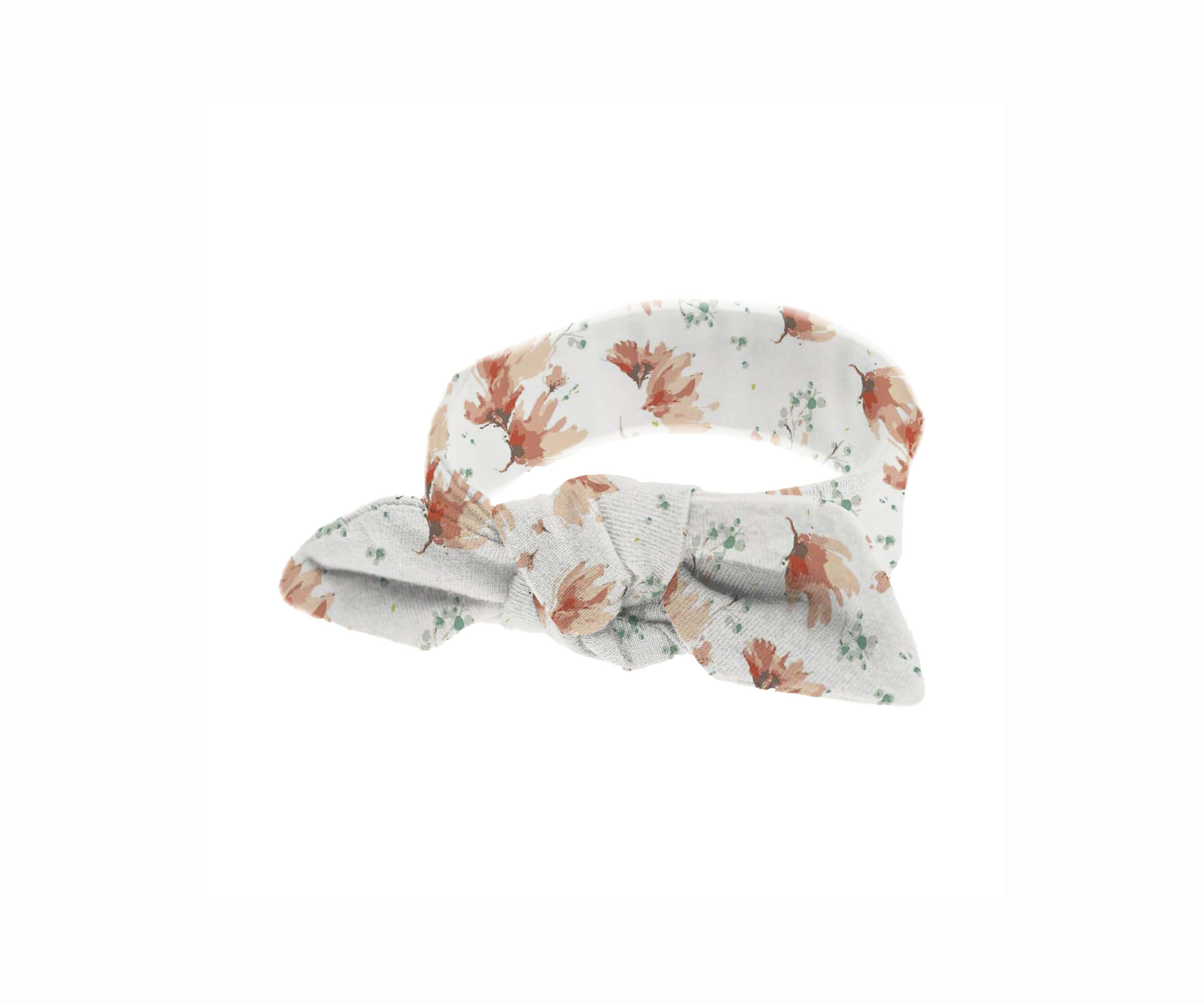 Bow Headband 100% Cotton Jersey embé® Blush Blossoms Newborn (6-14lbs) 