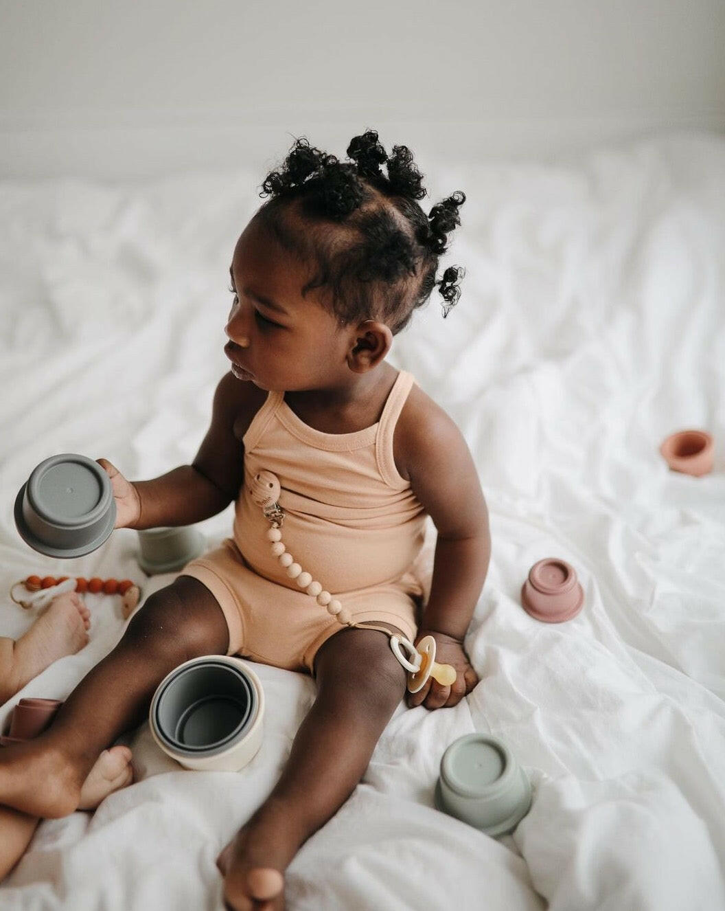 Stacking Cups Toy - Petal Baby Essentials Mushie   