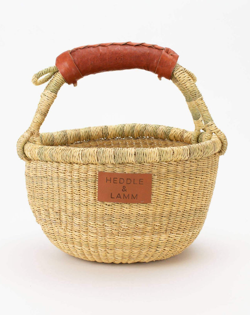 Kandiga Mini Bolga Basket | Brown Handle
