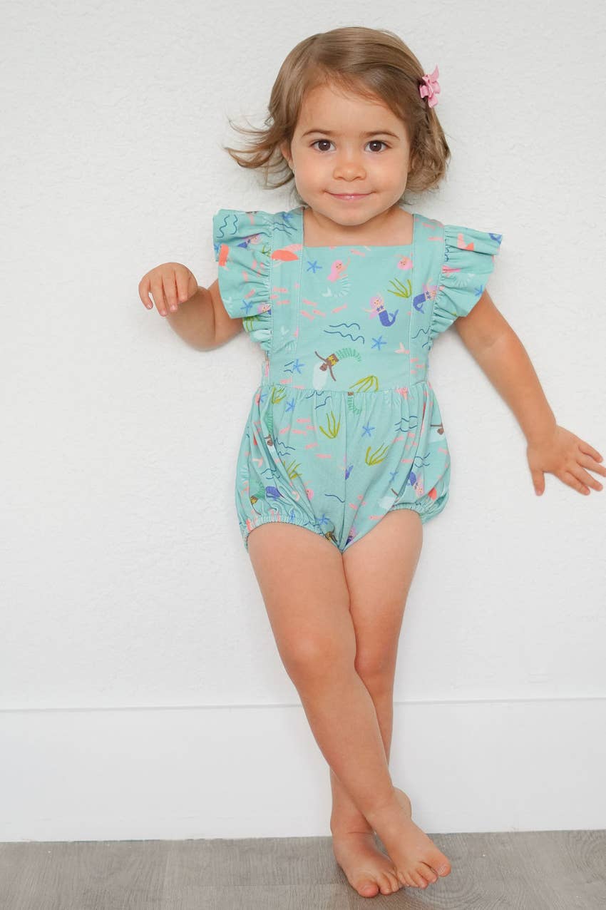 Emmy Romper in Mermaid romper Ollie Jay   