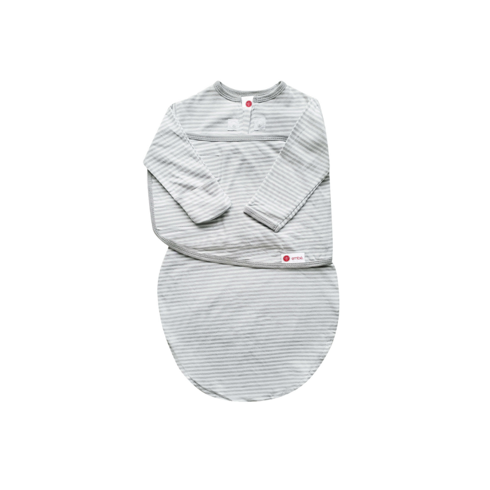 Sleeper Sack 100% Cotton Jersey embé® Grey Stripes Newborn (6-14lbs) E-Commerce Packaging