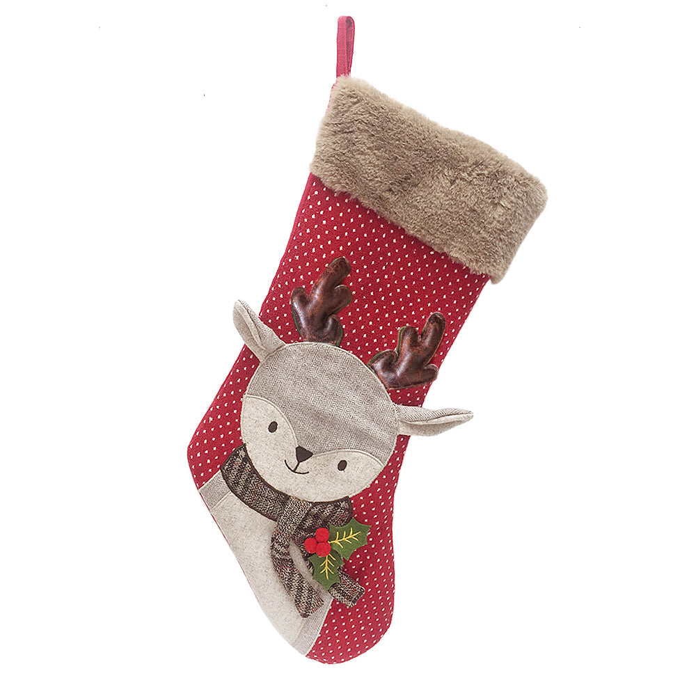 Merry Reindeer Holiday Stocking Stocking MON AMI   