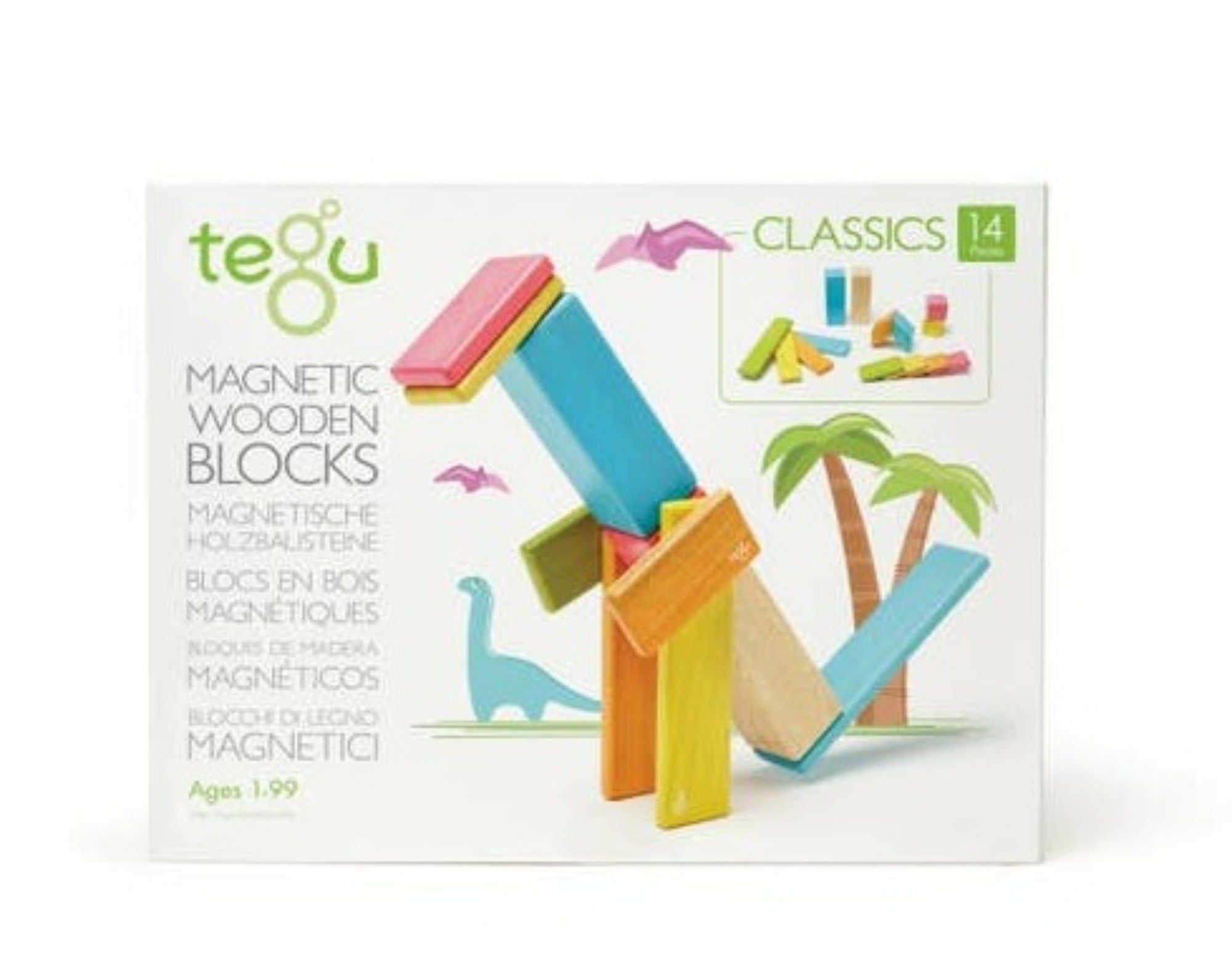 Tegu 14 Piece Magnetic Wooden Block Set Kids Toys Tegu   