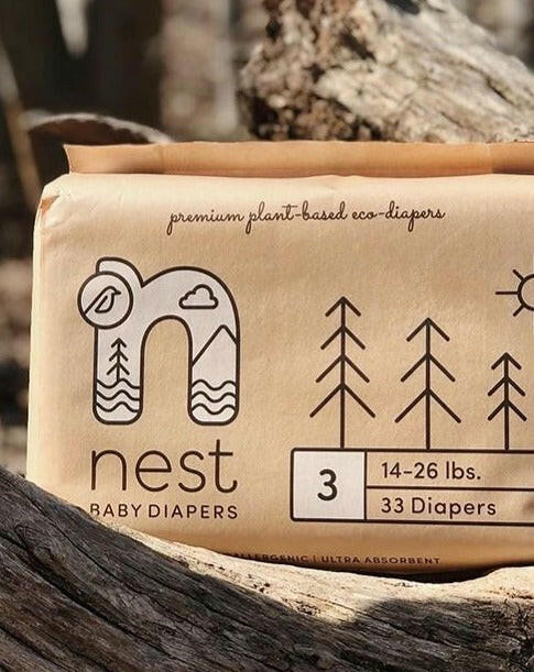Sustainable Plant Based  Baby Diapers -Size 3 Baby Essentials Nest Diapers   