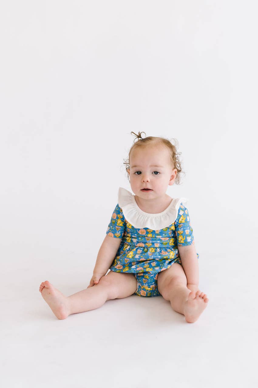 Harlow Romper in Tea Party romper Ollie Jay   