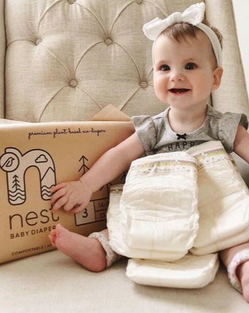 Sustainable Plant Based  Baby Diapers -Size 3 Baby Essentials Nest Diapers   