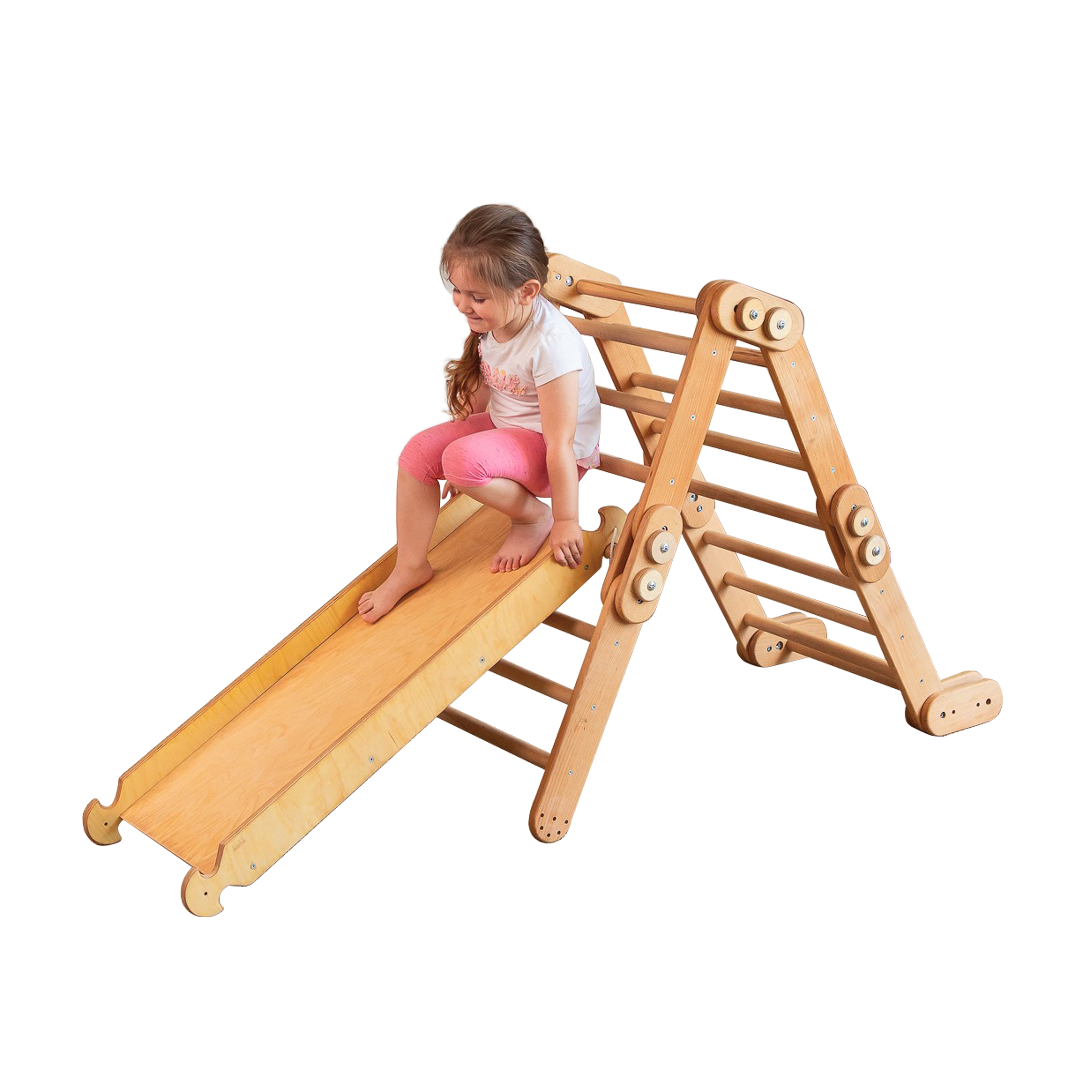 2in1 Montessori Climbing Set: Snake Ladder + Slide Board/Climbing Ramp – Beige 2in1 Playsets Goodevas   