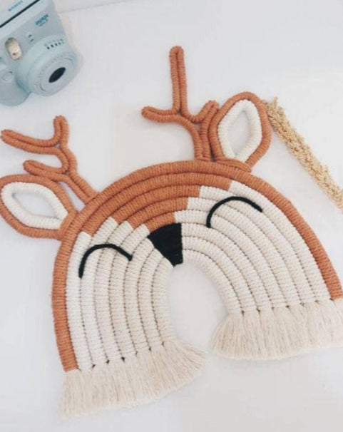 Macramé Deer Wall Decor Nursery Decor Kleine Tijntje   