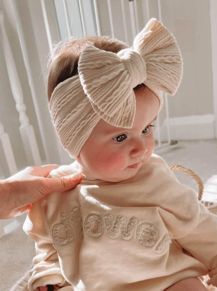 Luna + Luca Stretch Bow Headband - Cream  Luna + Luca   