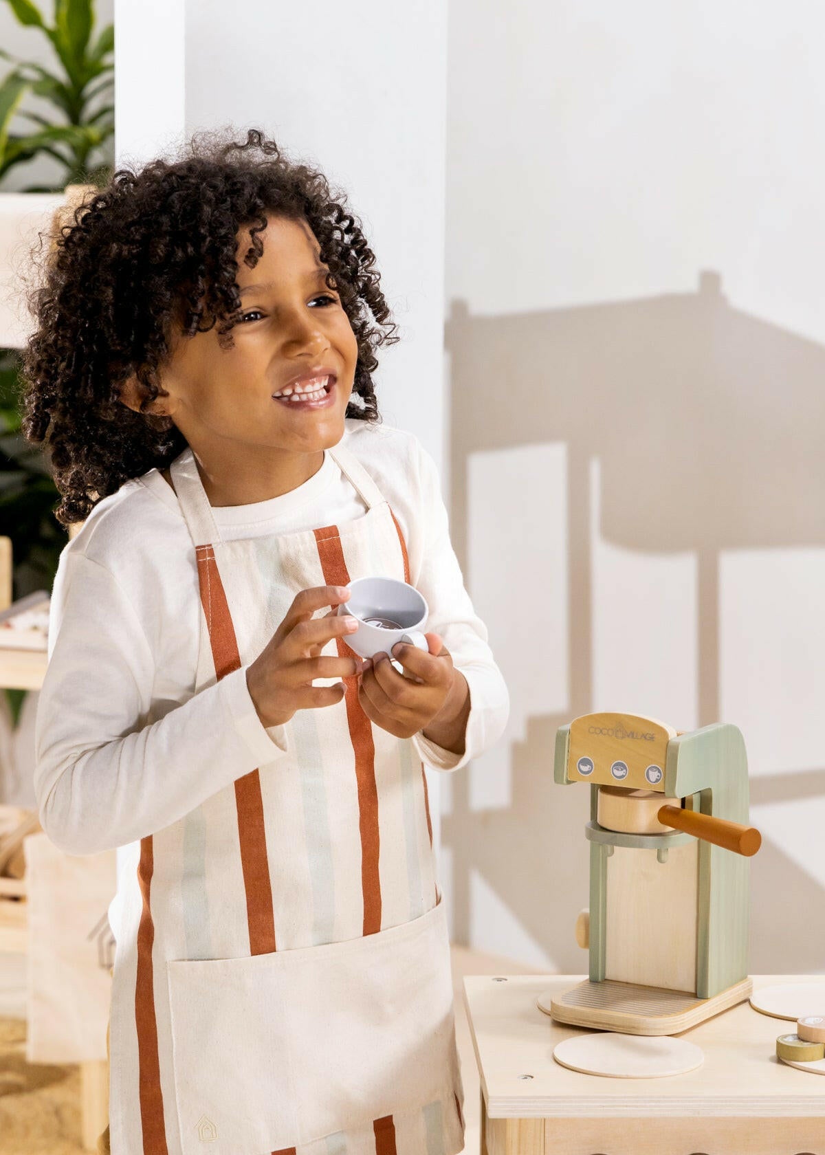 Wooden Coffee Maker Set - Seafoam & Tera Play Kitchen Coco Village   