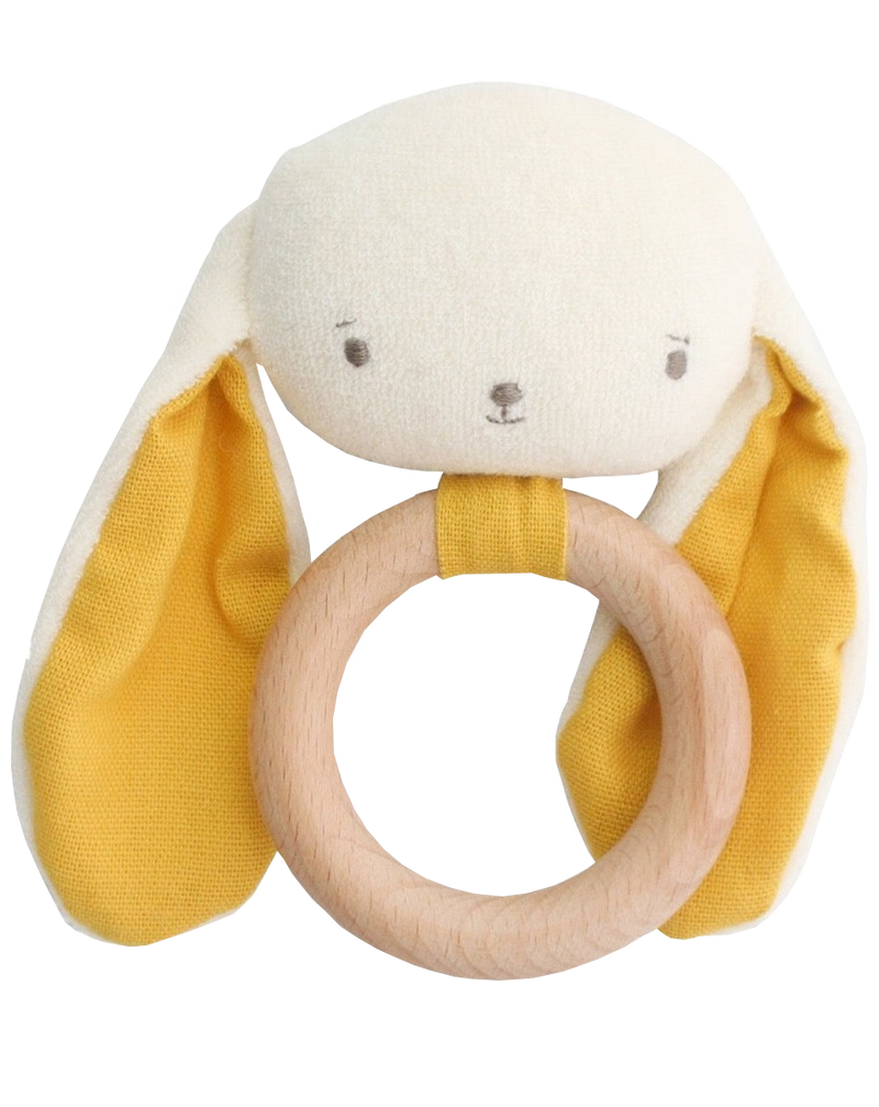 Alimrose - Baby Bunny Teether Ring - Butterscotch
