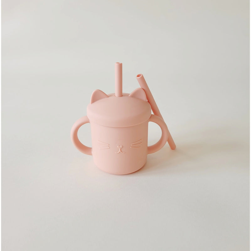Apricot Meow Double Handle Straw Cup Minito Co