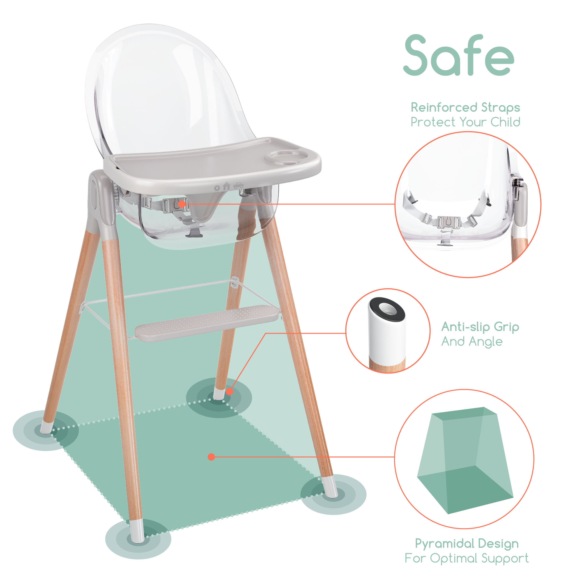 Children of Design 6 in 1 Deluxe High Chair  Children of Design   