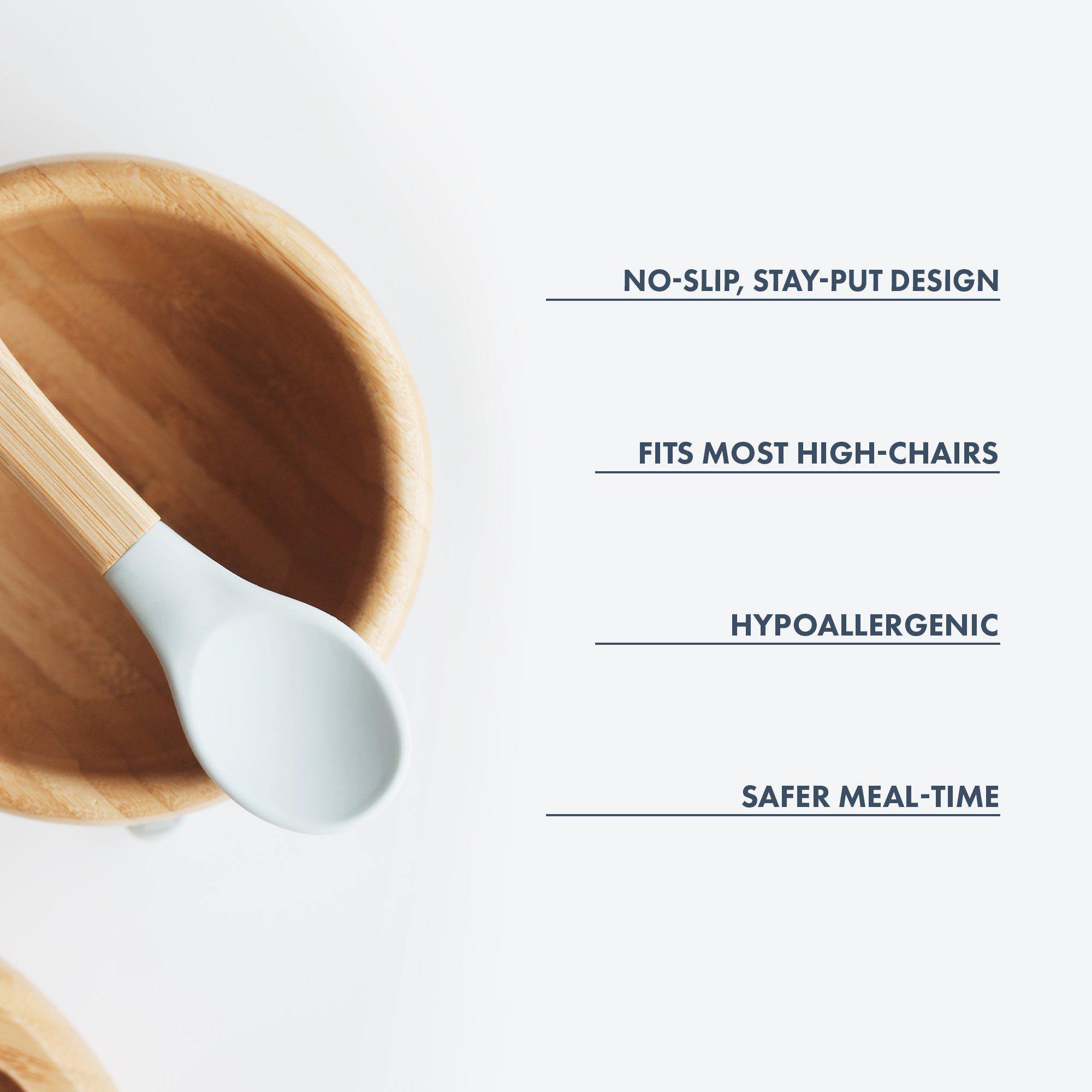 Avanchy Bamboo Suction Baby Bowl + Spoon Baby Feeding Avanchy Sustainable Baby Dishware   