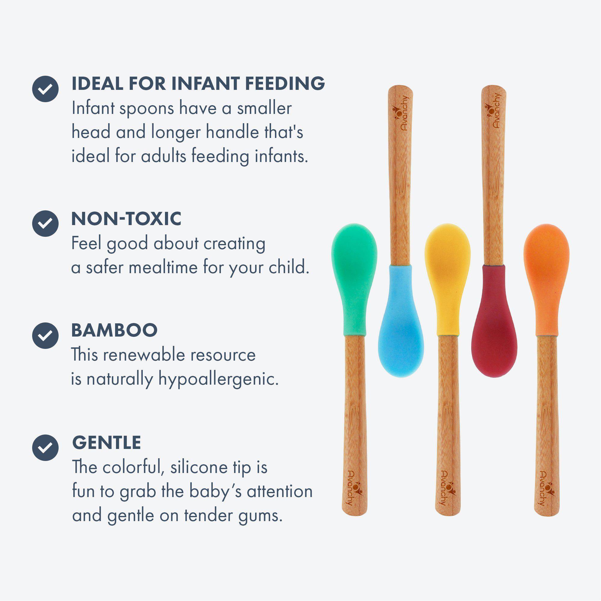 Avanchy Single Bamboo Infant Spoon (Younger Babies) Toddler Feeding Avanchy Sustainable Baby Dishware   