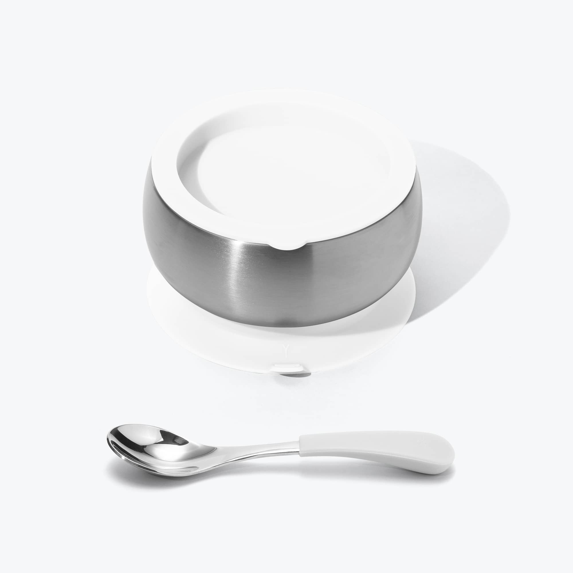 Avanchy Stainless Steel Baby Bowl with Spoon Combo + Air Tight Lid Baby Feeding Avanchy Sustainable Baby Dishware White Baby 