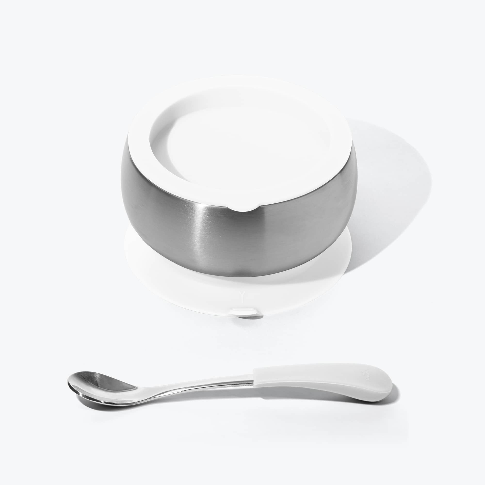 Avanchy Stainless Steel Baby Bowl with Spoon Combo + Air Tight Lid Baby Feeding Avanchy Sustainable Baby Dishware White Infant 