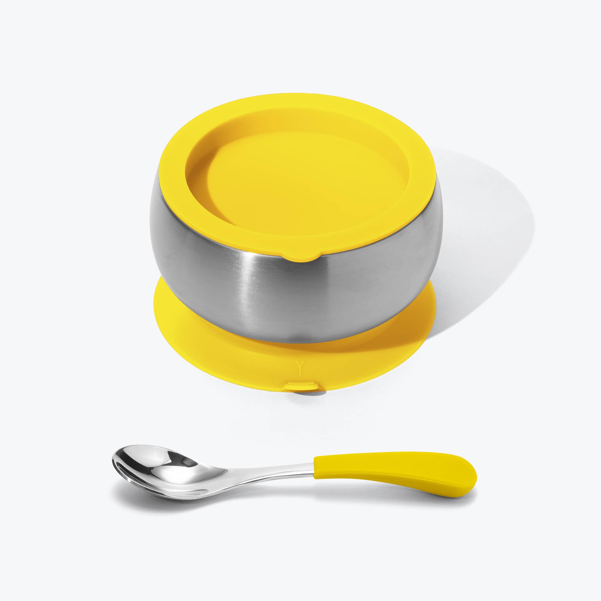 Avanchy Stainless Steel Baby Bowl with Spoon Combo + Air Tight Lid Baby Feeding Avanchy Sustainable Baby Dishware Yellow Baby 