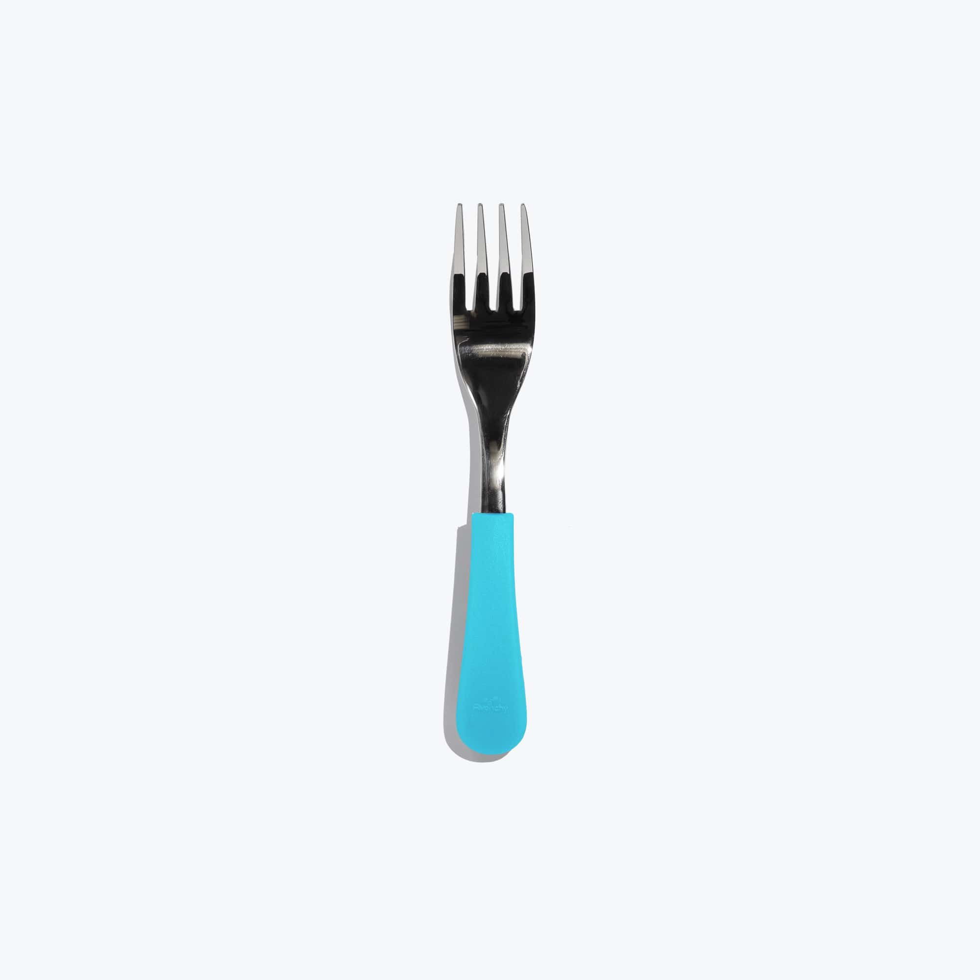 Avanchy Stainless Steel Baby Fork Single Toddler Feeding Avanchy Sustainable Baby Dishware Blue  